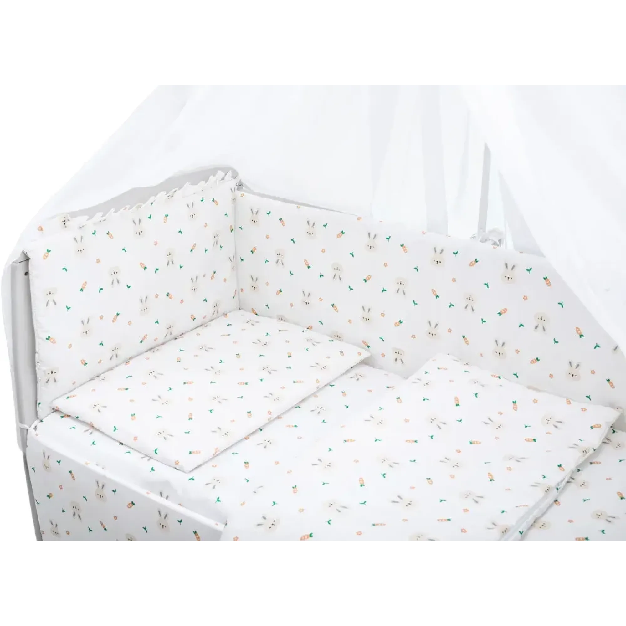 Дитяча постіль Babyroom Gold RG-08 білий (кролики з морквою)