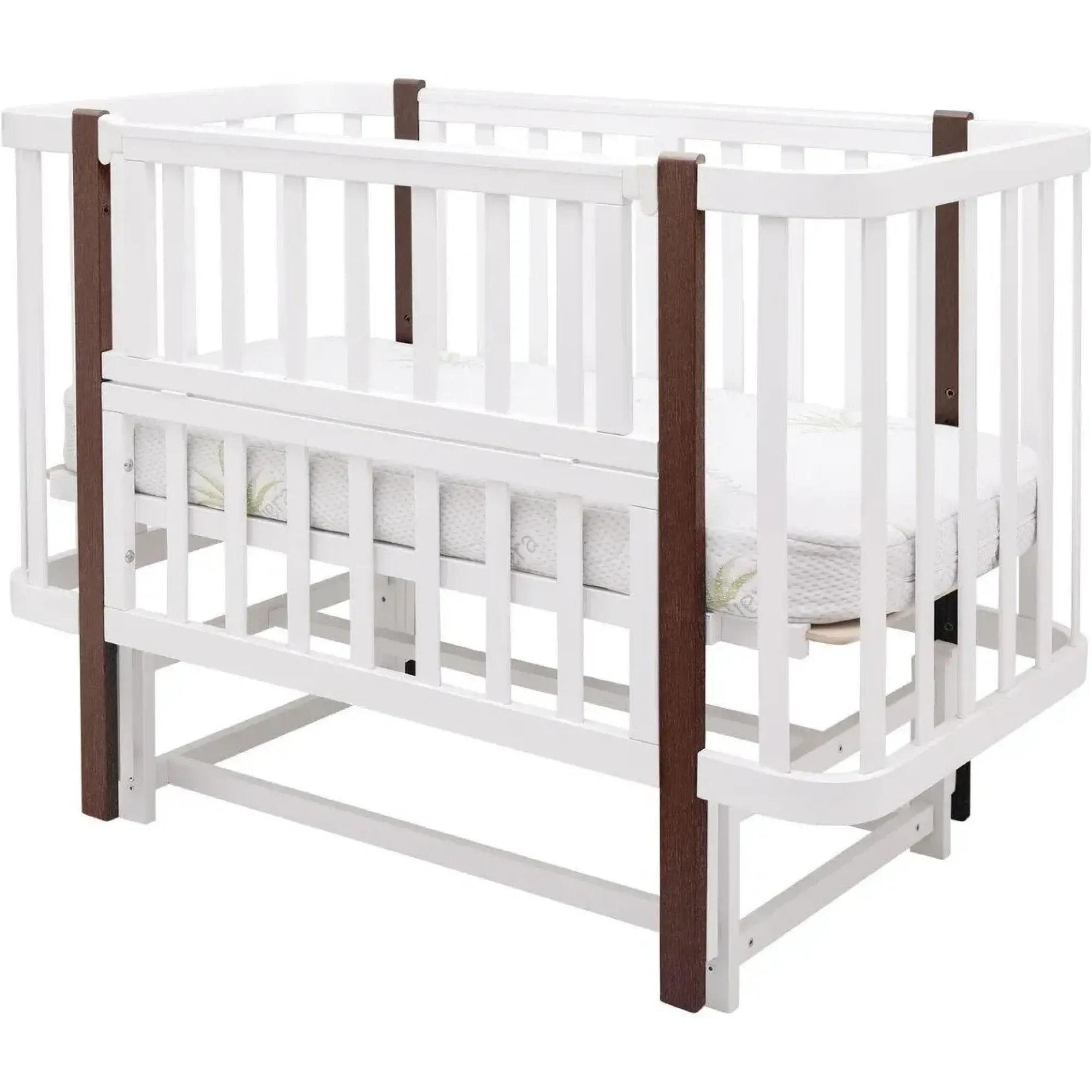 Ліжко Babyroom Місяць LU-2 маятник білий / венге