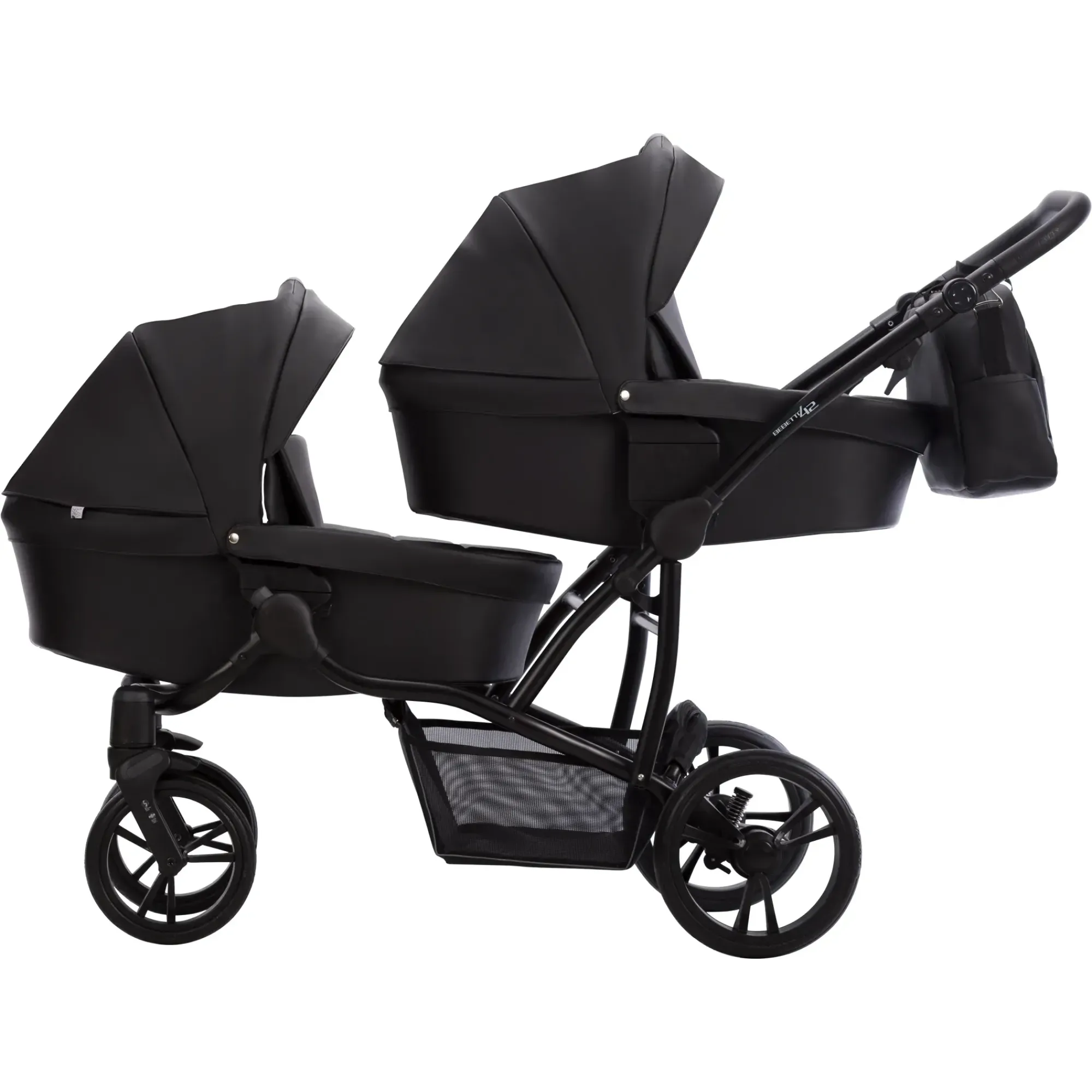 Коляска 2в1 для двійні Bebetto B 42 PRO 24 Чорний