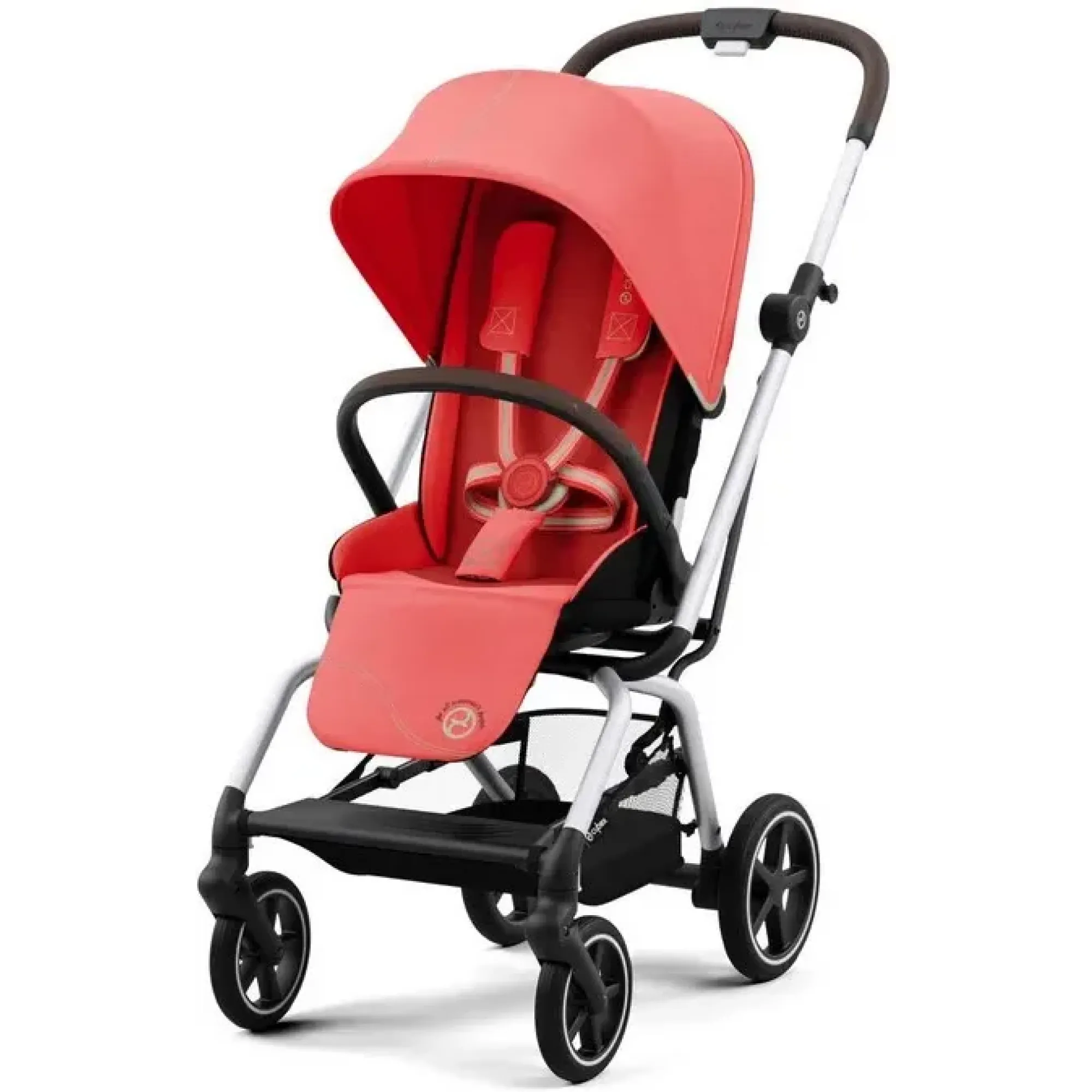 Прогулянкова коляска Cybex Eezy S Twist+ 2 SLV Hibiscus Red (з бампером)