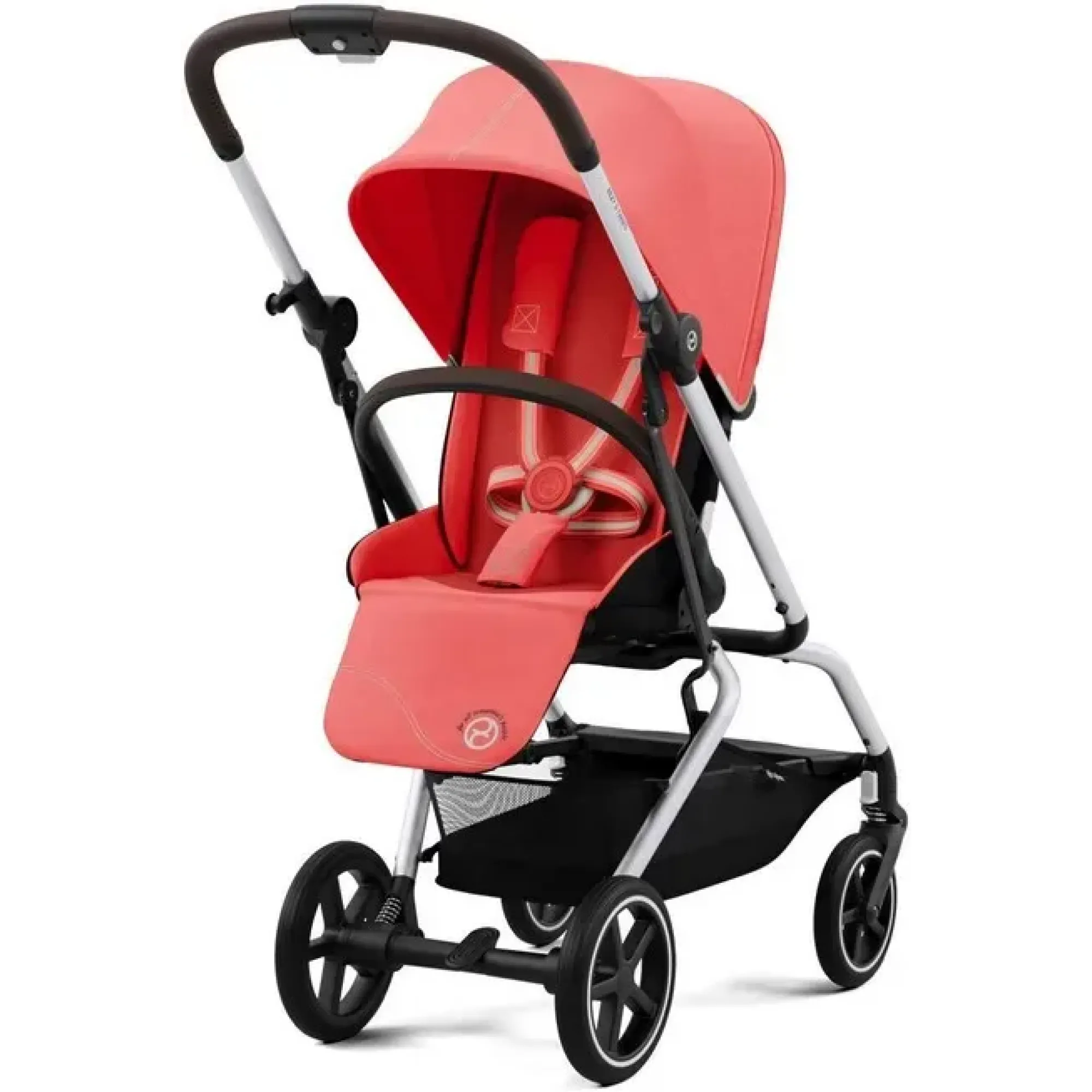 Прогулянкова коляска Cybex Eezy S Twist+ 2 SLV Hibiscus Red (з бампером)