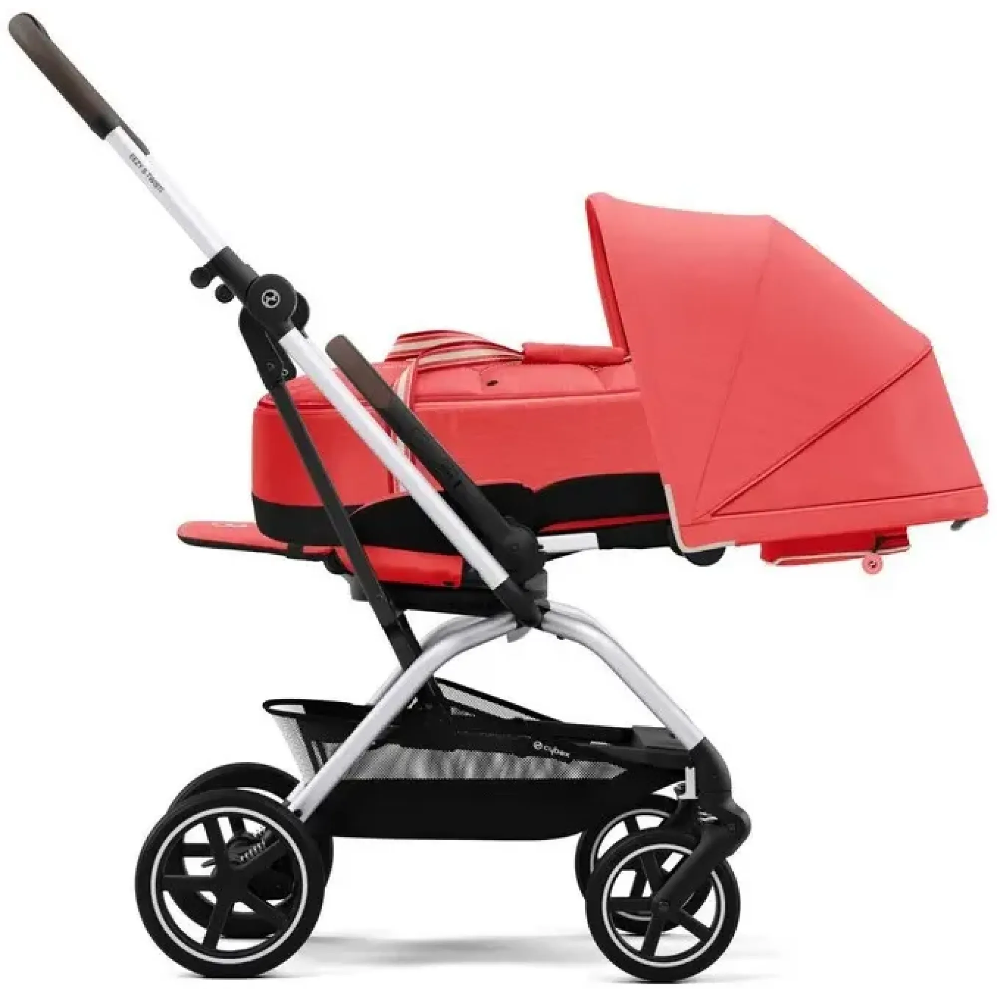 Прогулянкова коляска Cybex Eezy S Twist+ 2 SLV Hibiscus Red (з бампером)