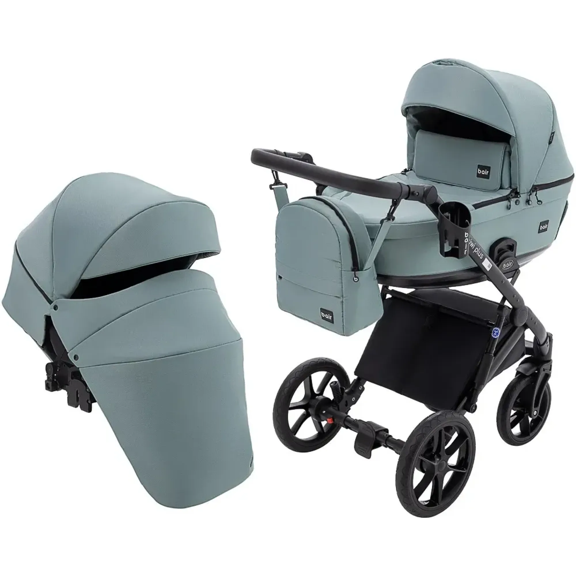 Коляска 2 в 1 Bair Kiwi Plus Soft BKP-028 нефрит