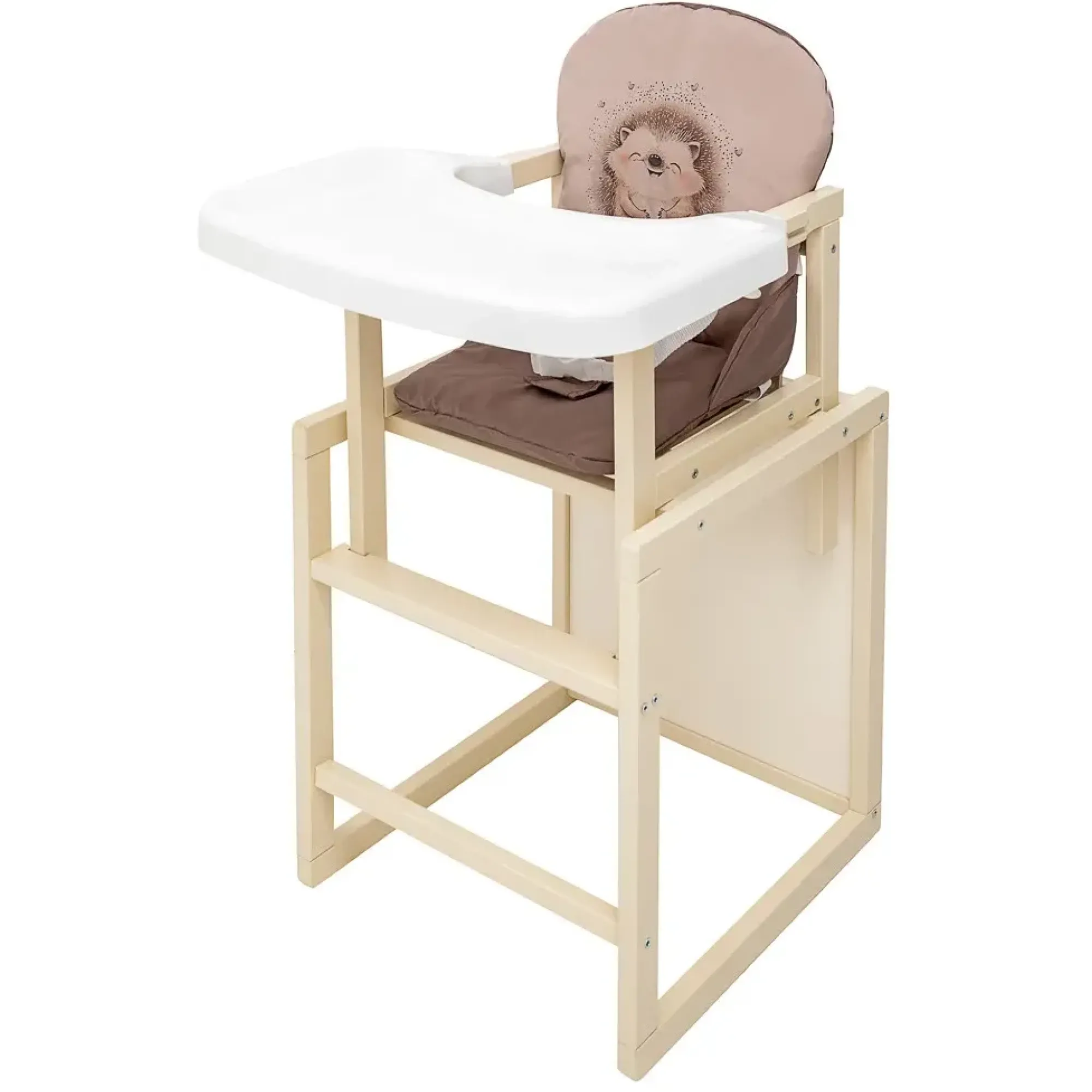 Стільчик-трансформер Babyroom Пеппі-260 слонова кістка капучино / шоколад (їжачок, серця)