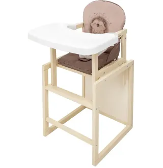 Стільчик-трансформер Babyroom Пеппі-260 слонова кістка капучино / шоколад (їжачок, серця)