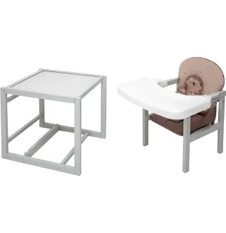 Стільчик-трансформер Babyroom Пеппі-250 сірий капучино / шоколад (їжачок, серця)