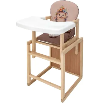 Стільчик-трансформер Babyroom Пеппі-230 eko капучино / шоколад (їжачок, квіти)