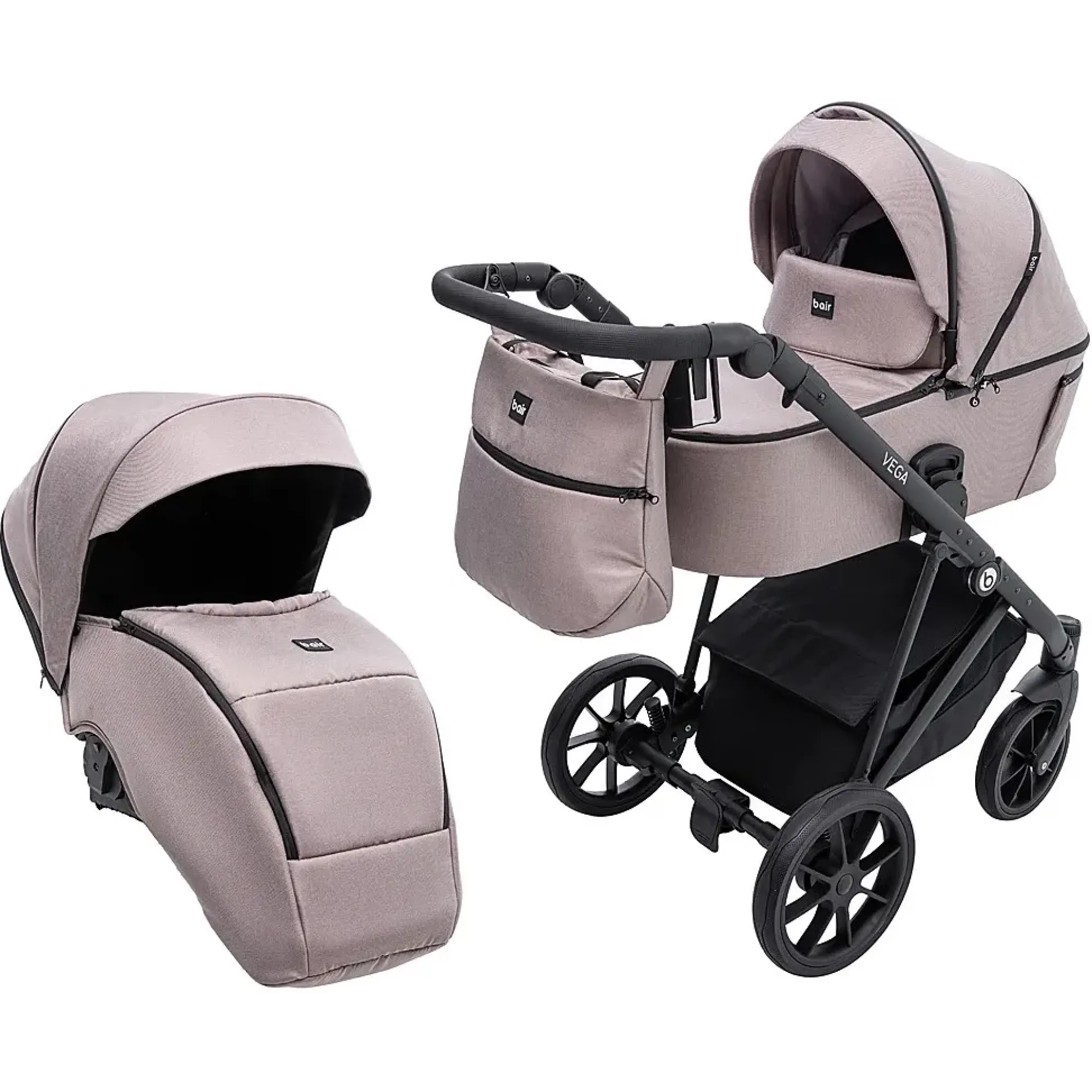 Коляска 2 в 1 Bair Vega Soft VS-02 sand капучино