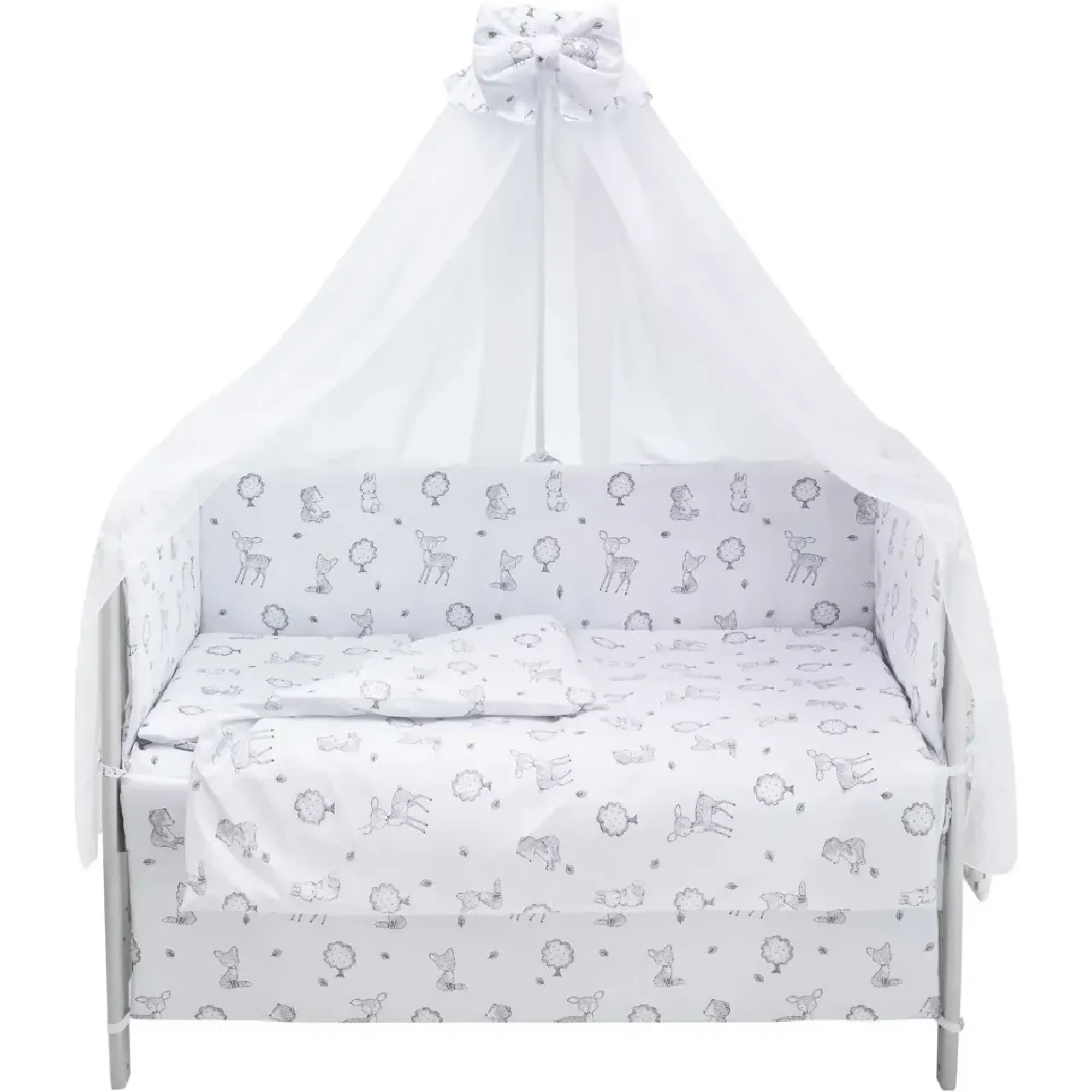 Дитяча постіль Babyroom Gold RG-08 білий (лисичка, ведмедик, зайчик, олень)