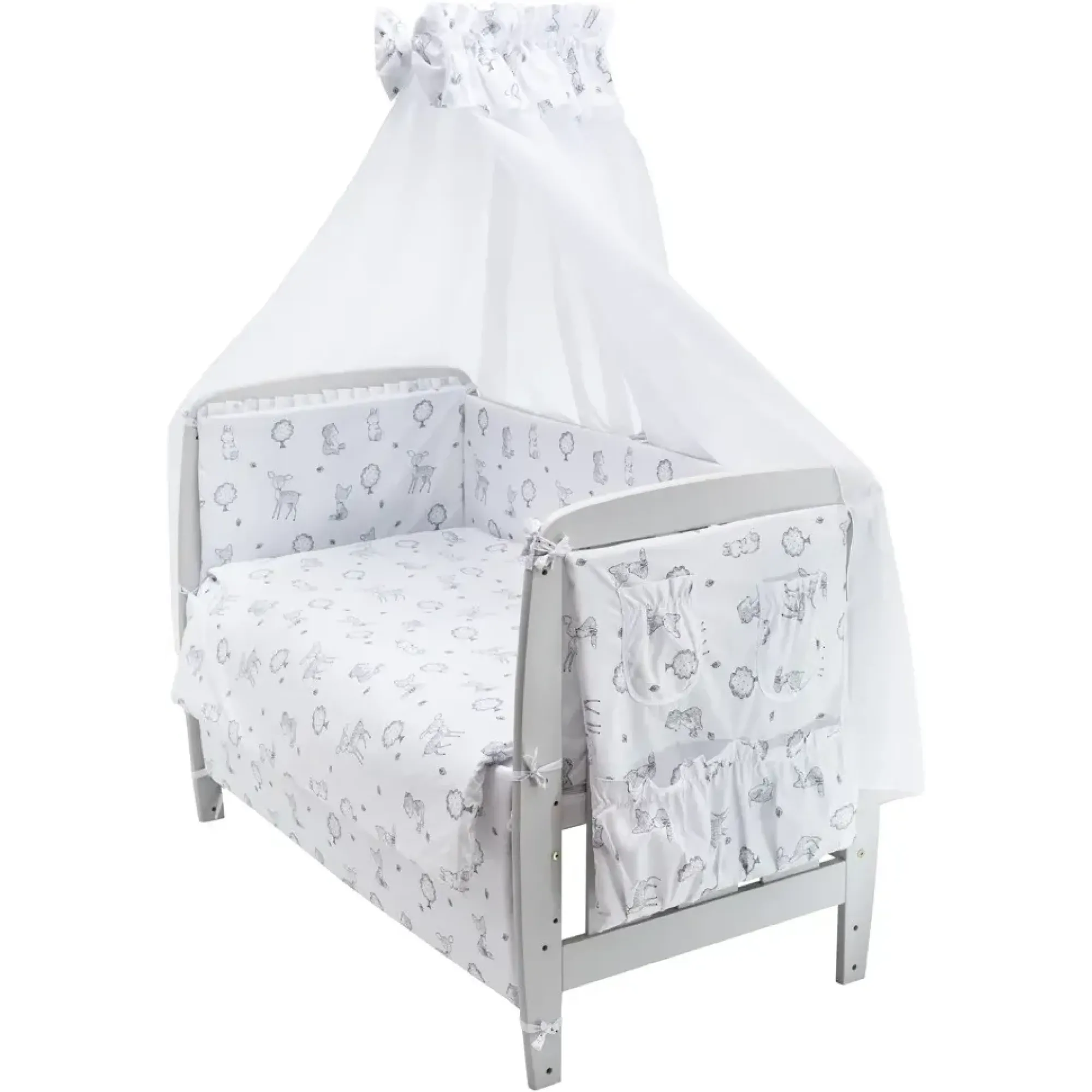 Дитяча постіль Babyroom Gold RG-08 білий (лисичка, ведмедик, зайчик, олень)