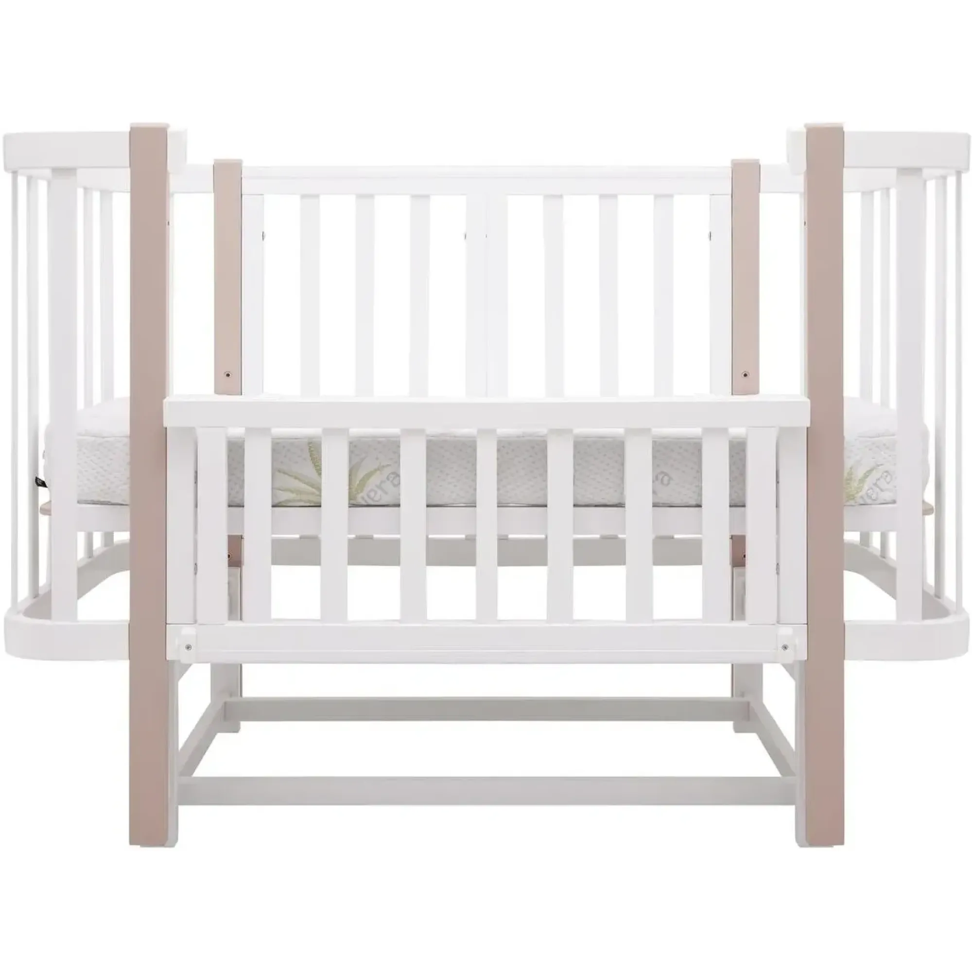 Ліжко Babyroom Місяць LU-2 маятник білий / капучино