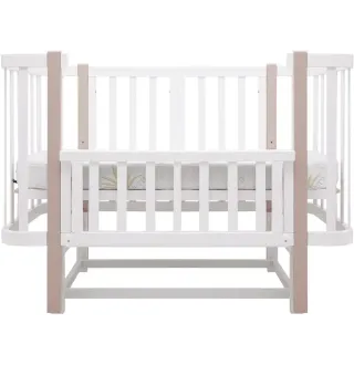 Ліжко Babyroom Місяць LU-2 маятник білий / капучино