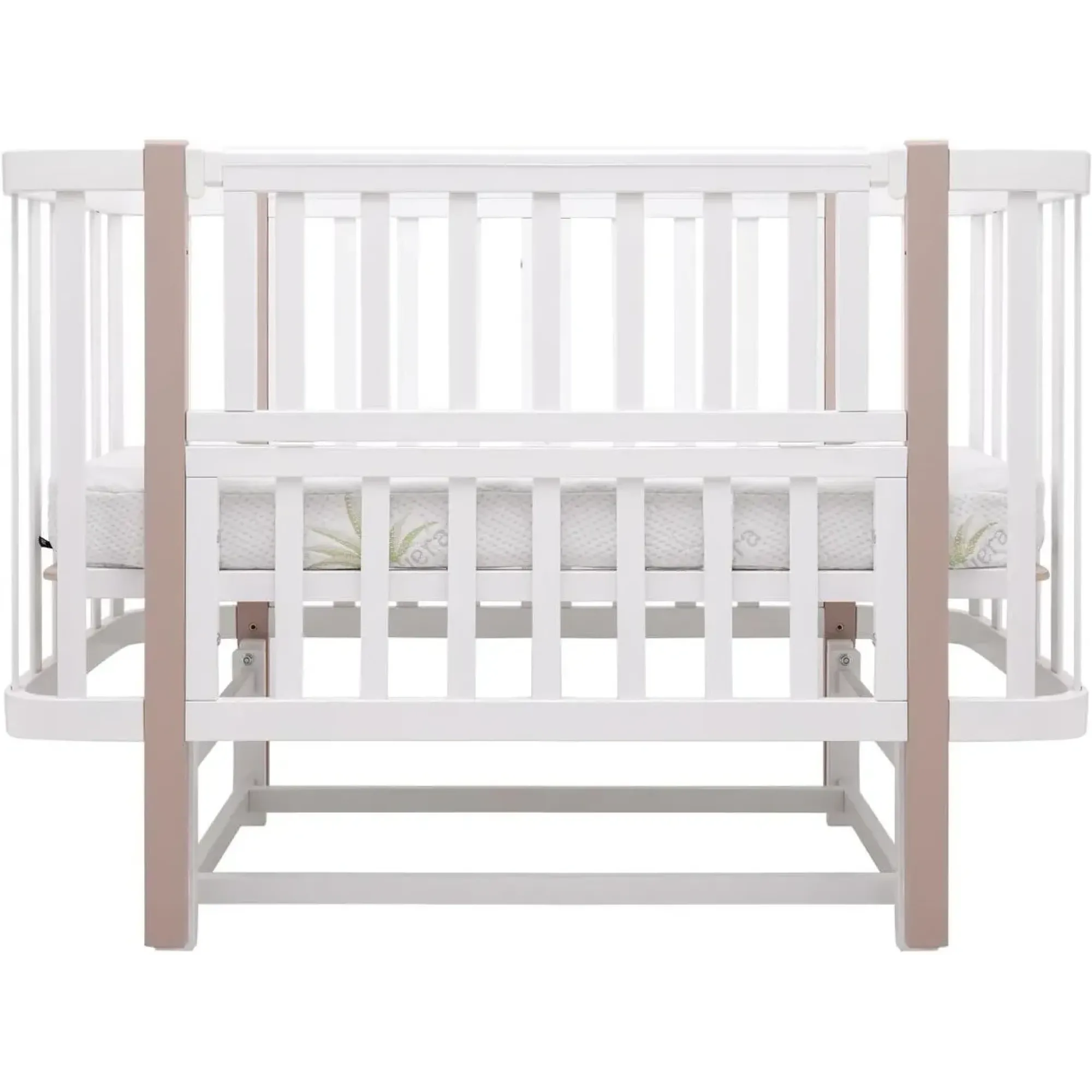 Ліжко Babyroom Місяць LU-2 маятник білий / капучино