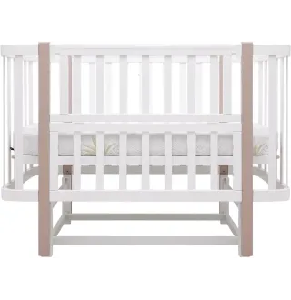 Ліжко Babyroom Місяць LU-2 маятник білий / капучино