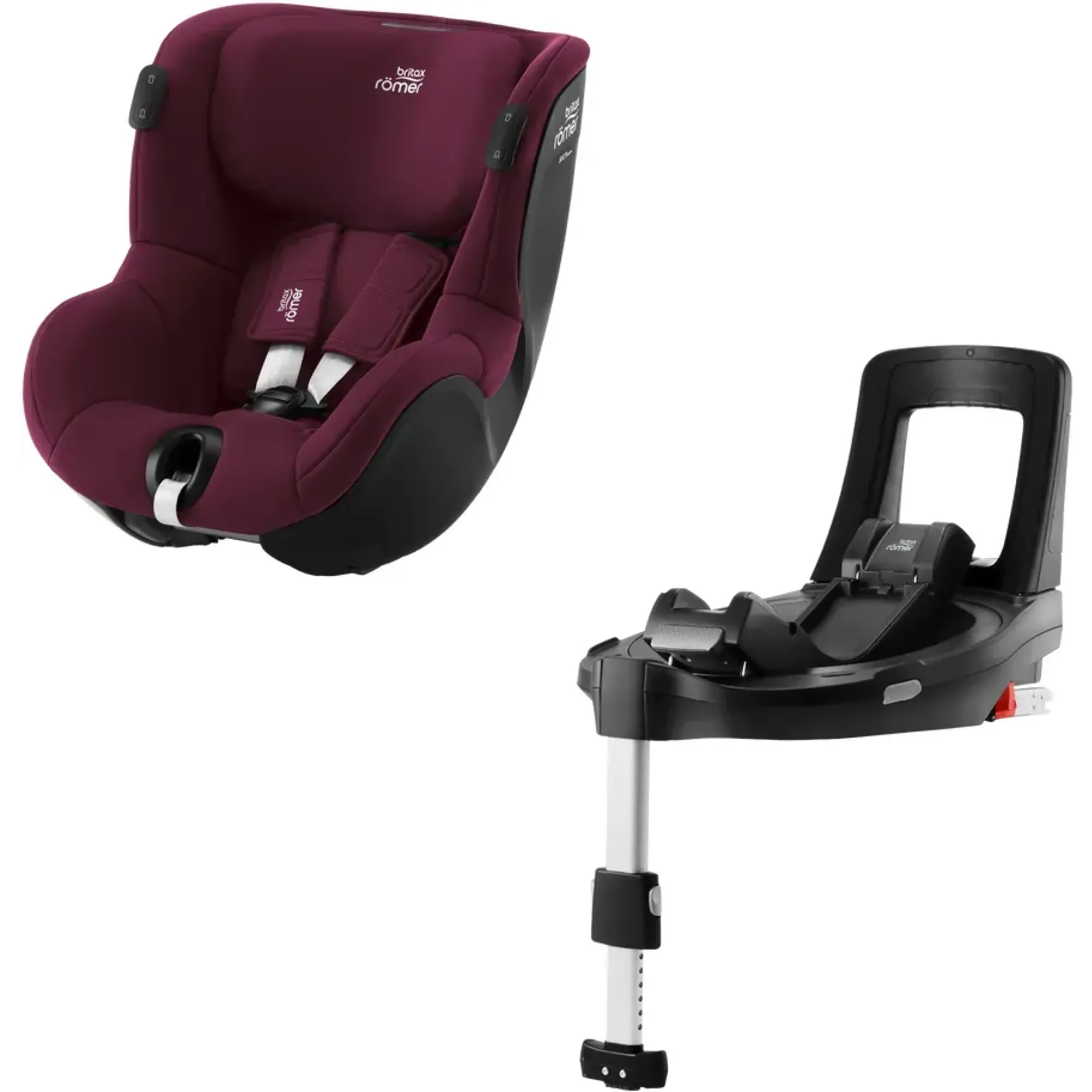 Автокрісло Britax-Romer Dualfix iSense Burgundy Red з платформою Flex Base iSense