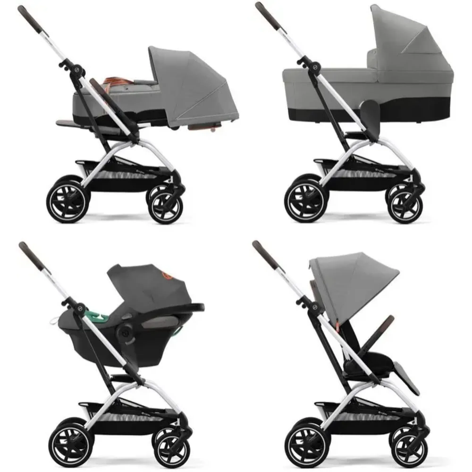 Прогулянкова коляска Cybex Eezy S Twist+ 2 SLV Lava Grey (з бампером)