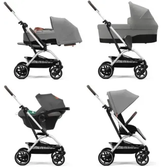 Прогулянкова коляска Cybex Eezy S Twist+ 2 SLV Lava Grey (з бампером)