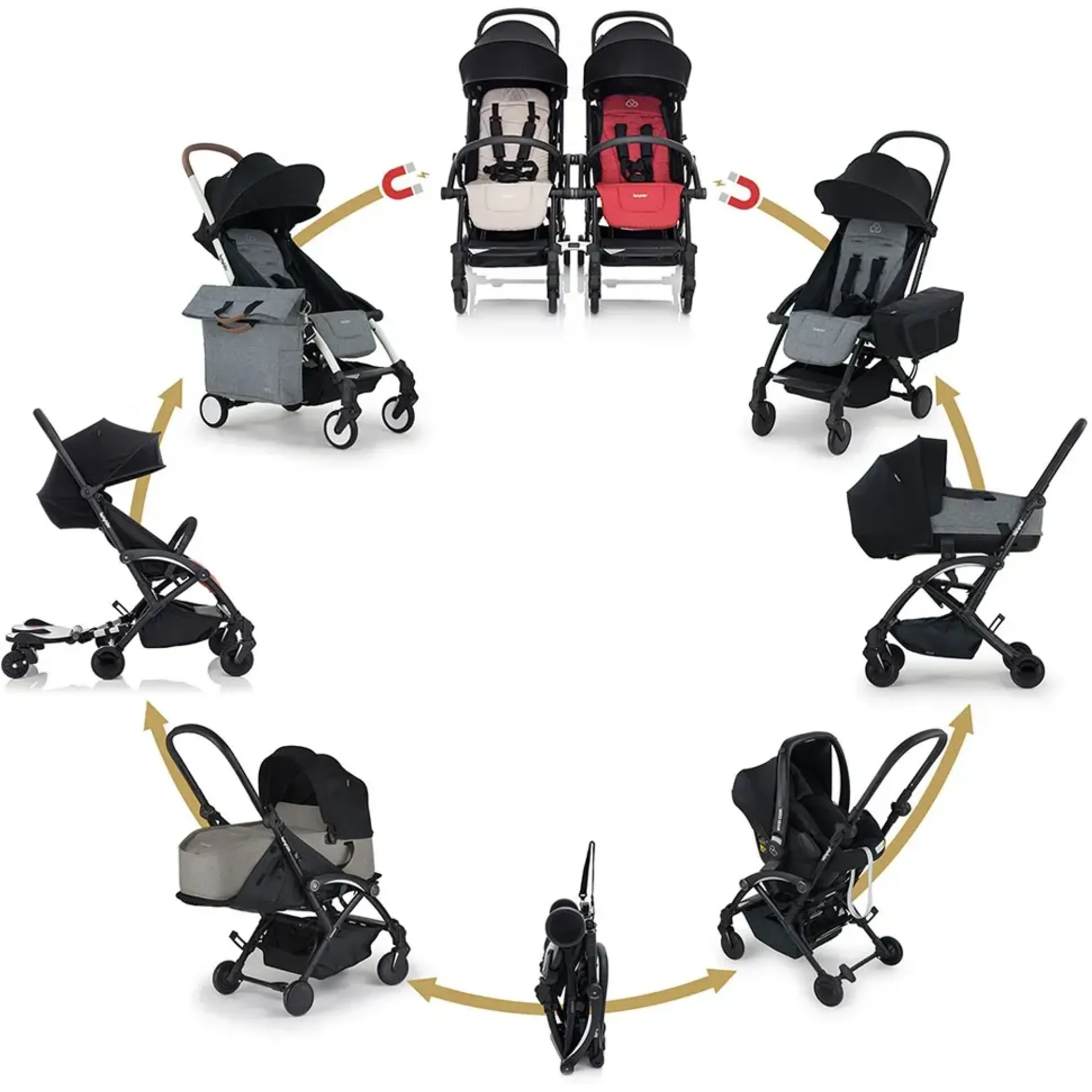 Коляска прогулянкова Bumprider Connect3 Black-Black