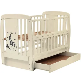 Ліжко Babyroom Жирафік DJMYO-3 маятник, ящик, відкидний бік бук слонова кістка