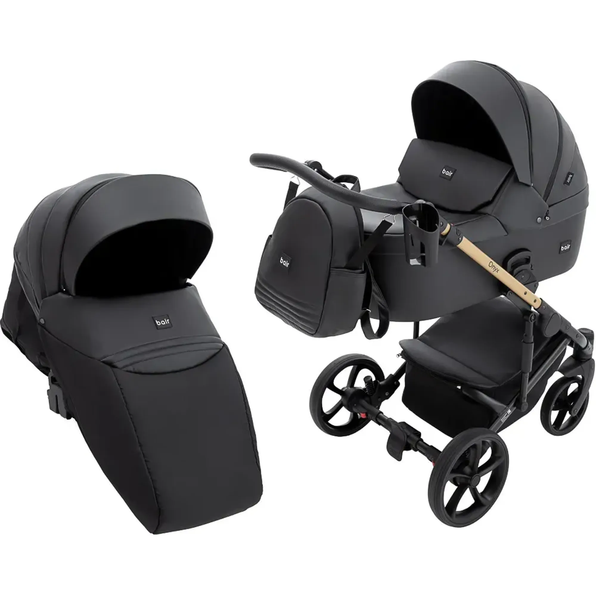 Коляска 2 в 1 Bair Onyx ECO OE-01 чорний