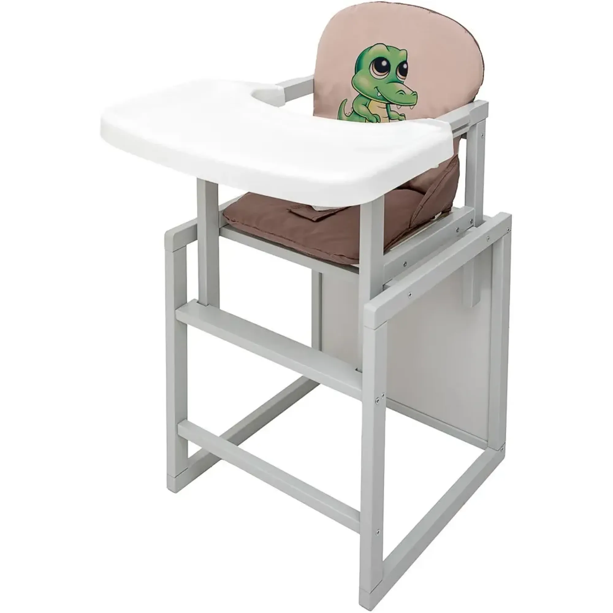 Стільчик-трансформер Babyroom Пеппі-250 сірий капучино / шоколад (крокодил)