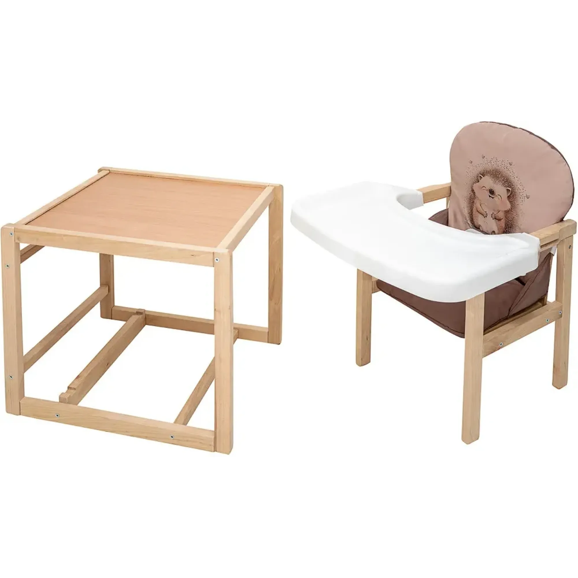 Стільчик-трансформер Babyroom Пеппі-230 eko капучино / шоколад (їжачок, серця)