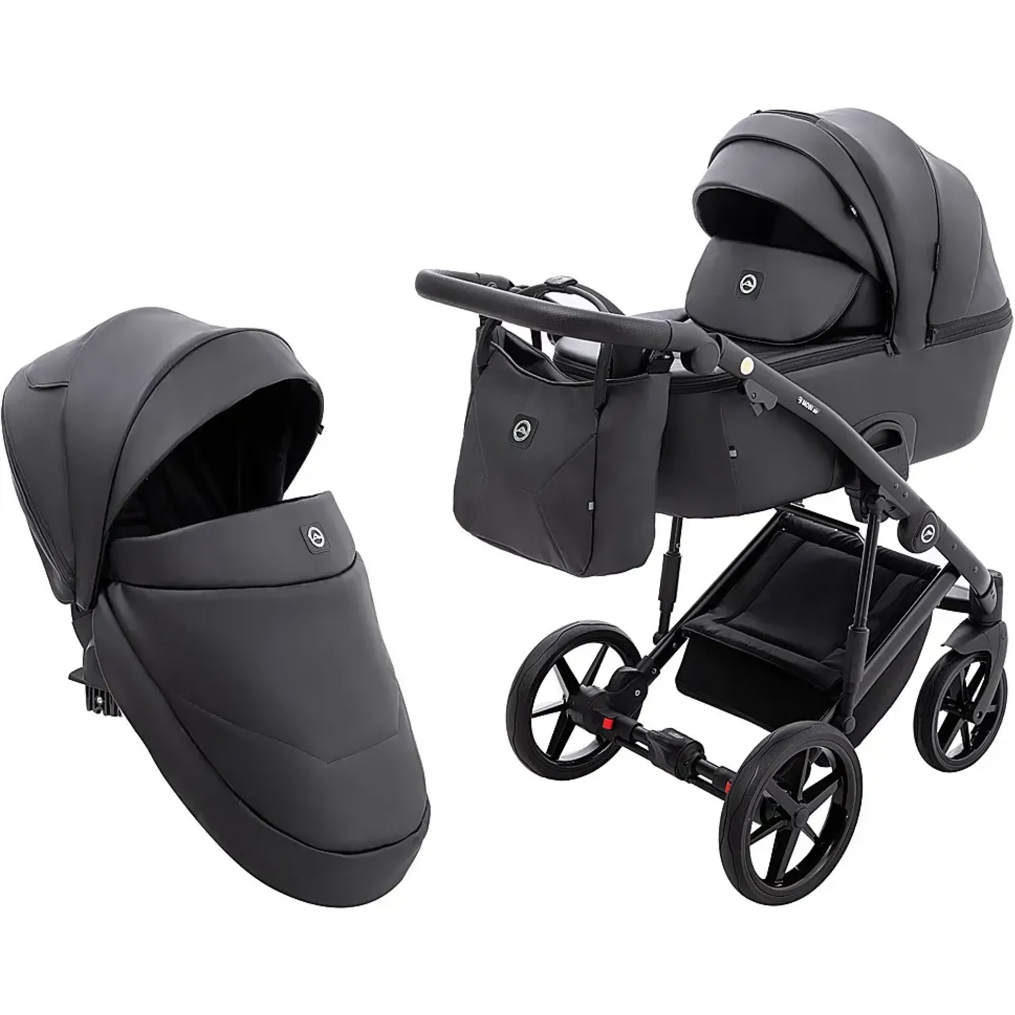 Коляска 2 в 1 Adamex Mobi Air Thermo New ECO SA-2 чорний
