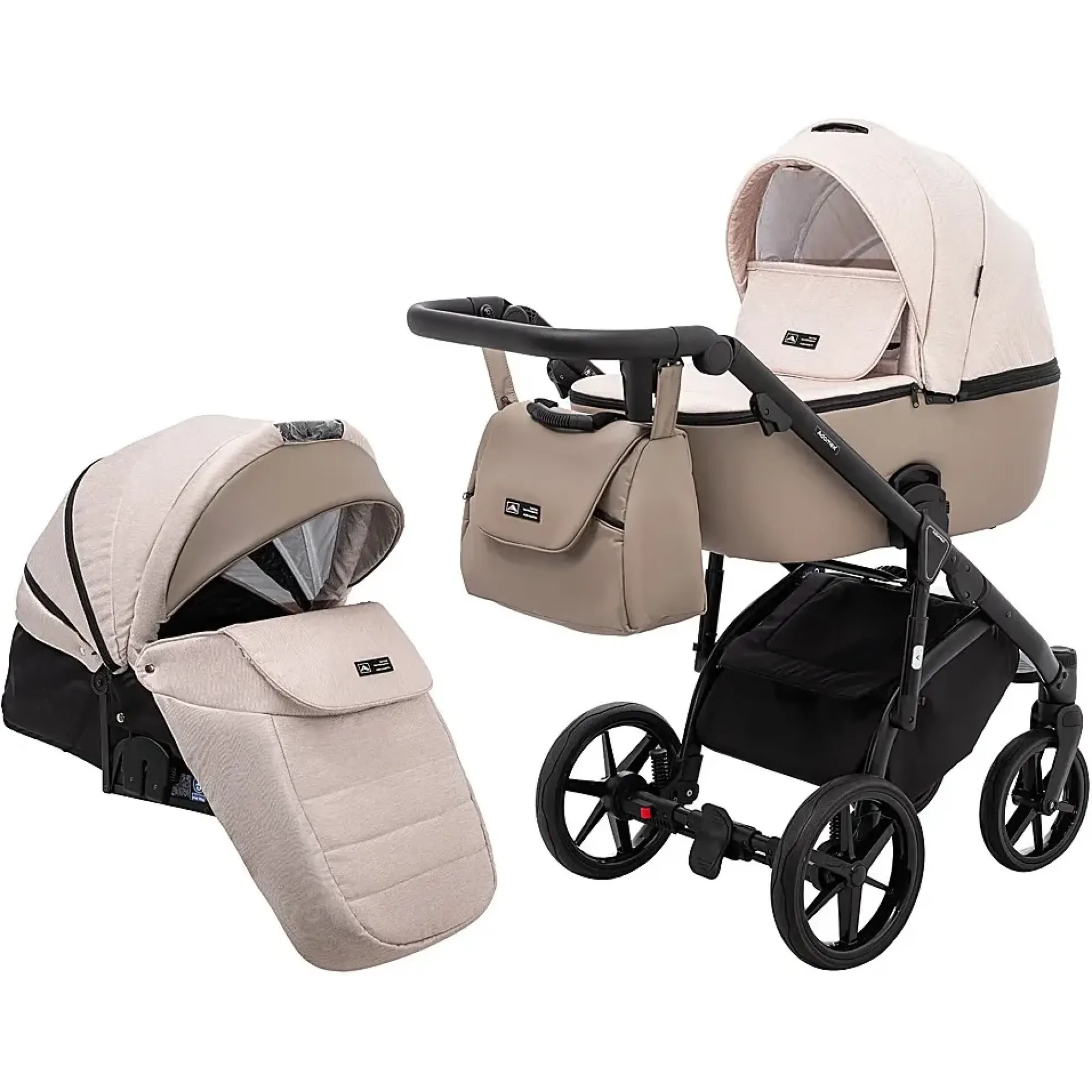 Коляска 2 в 1 Adamex Nola PS-160 бежевий / капучино