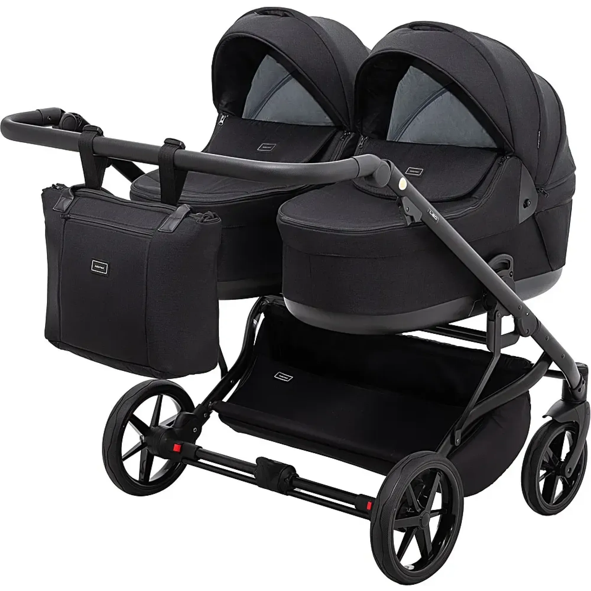 Коляска 2 в 1 для двійні Adamex Leo Duo Tip TK-53 чорний