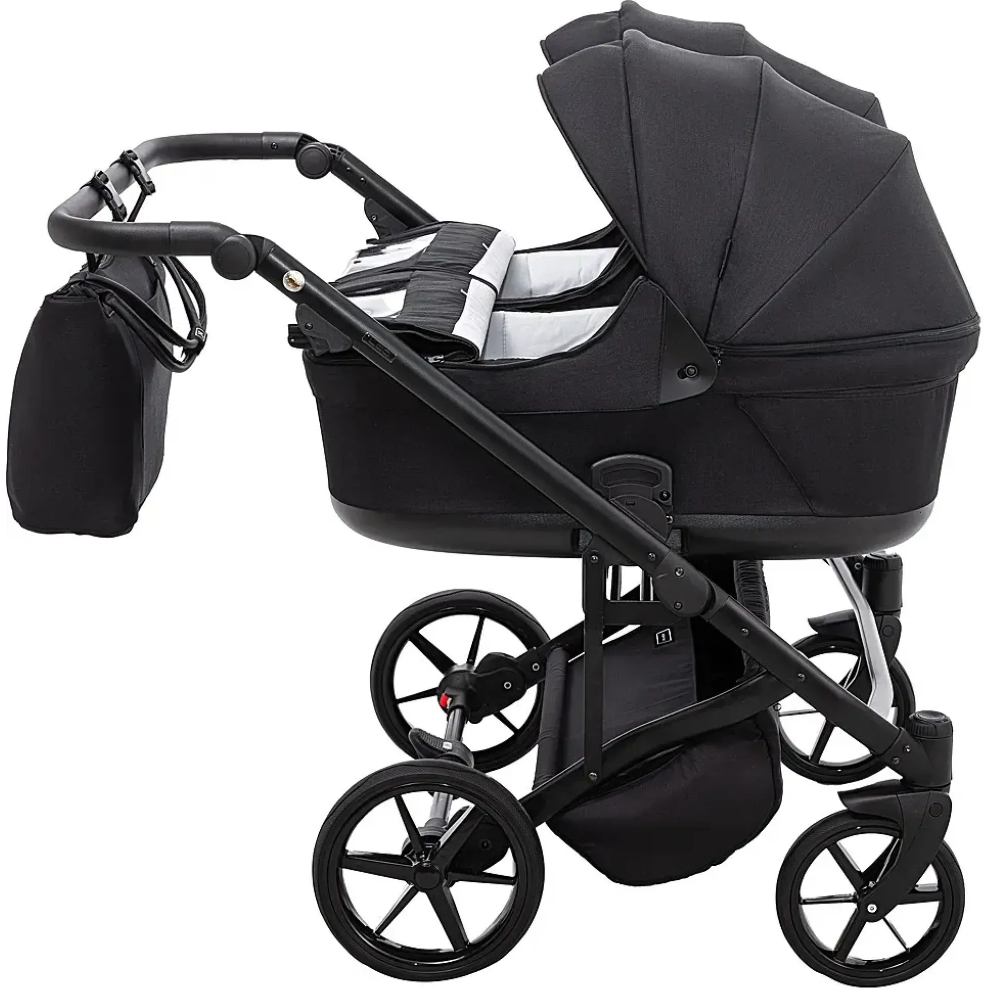 Коляска 2 в 1 для двійні Adamex Leo Duo Tip TK-53 чорний