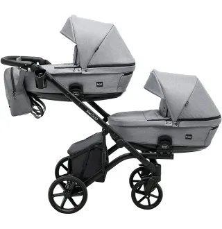 Коляска 2 в 1 для двійні Bair Kiwi DUO Soft BKP-218 сірий
