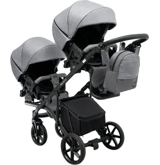 Коляска 2 в 1 для двійні Bair Kiwi DUO Soft BKP-218 сірий