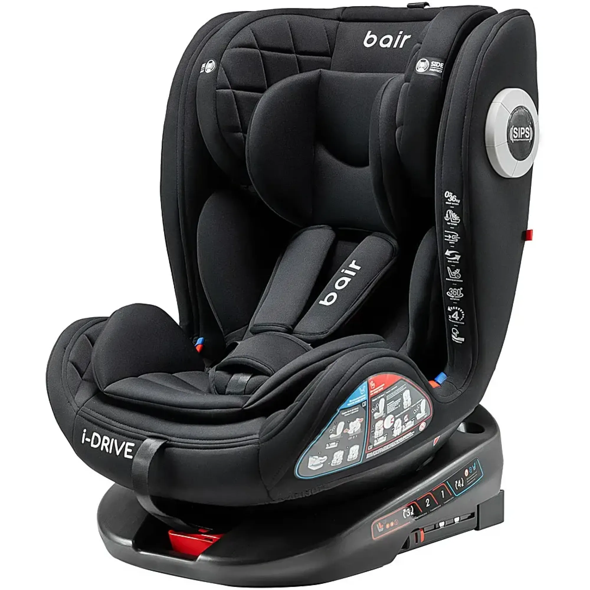 Автокрісло Bair i-Drive 360 Iso-fix TB-01 total black