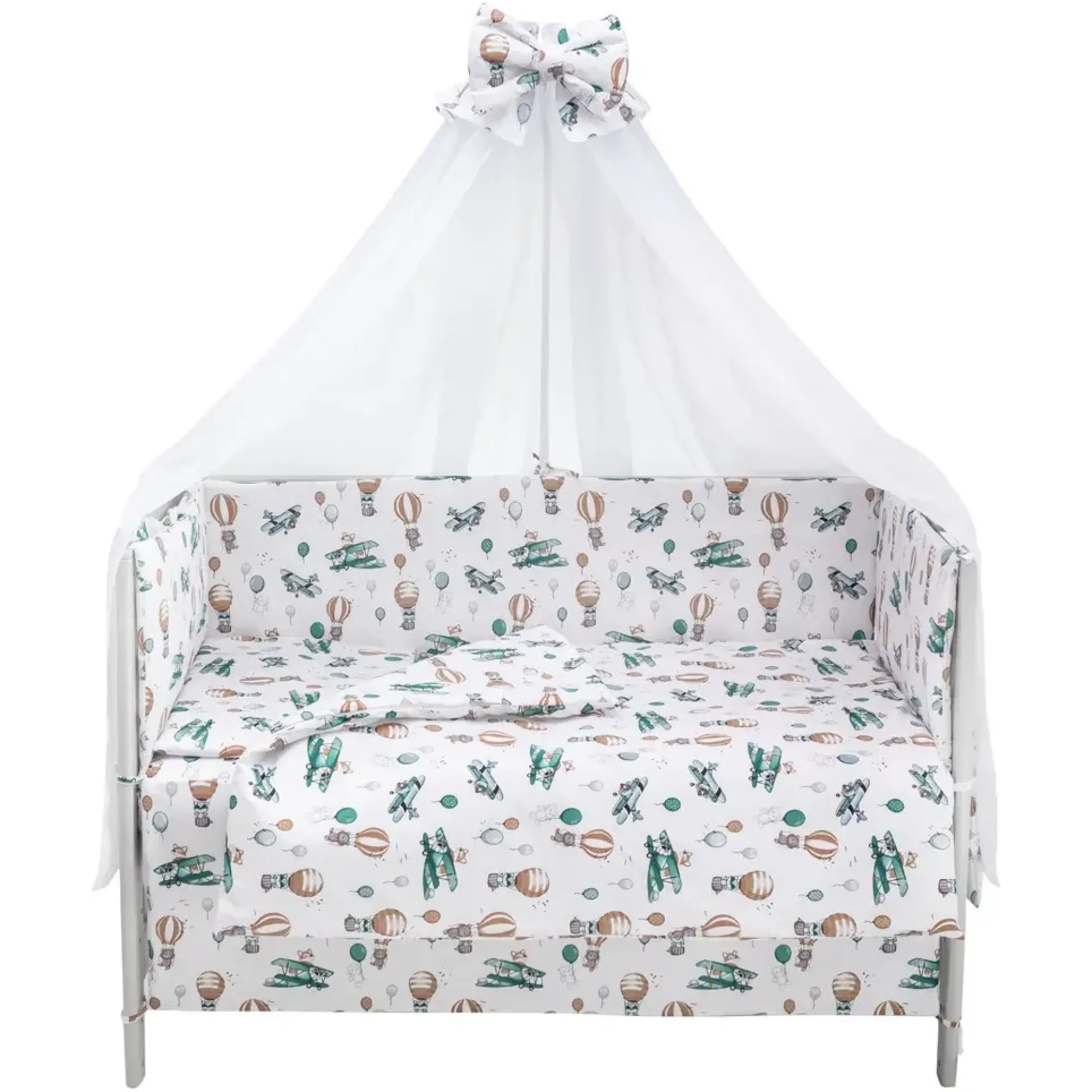 Дитяча постіль Babyroom Gold RG-08 білий (літаки, повітряні кулі)