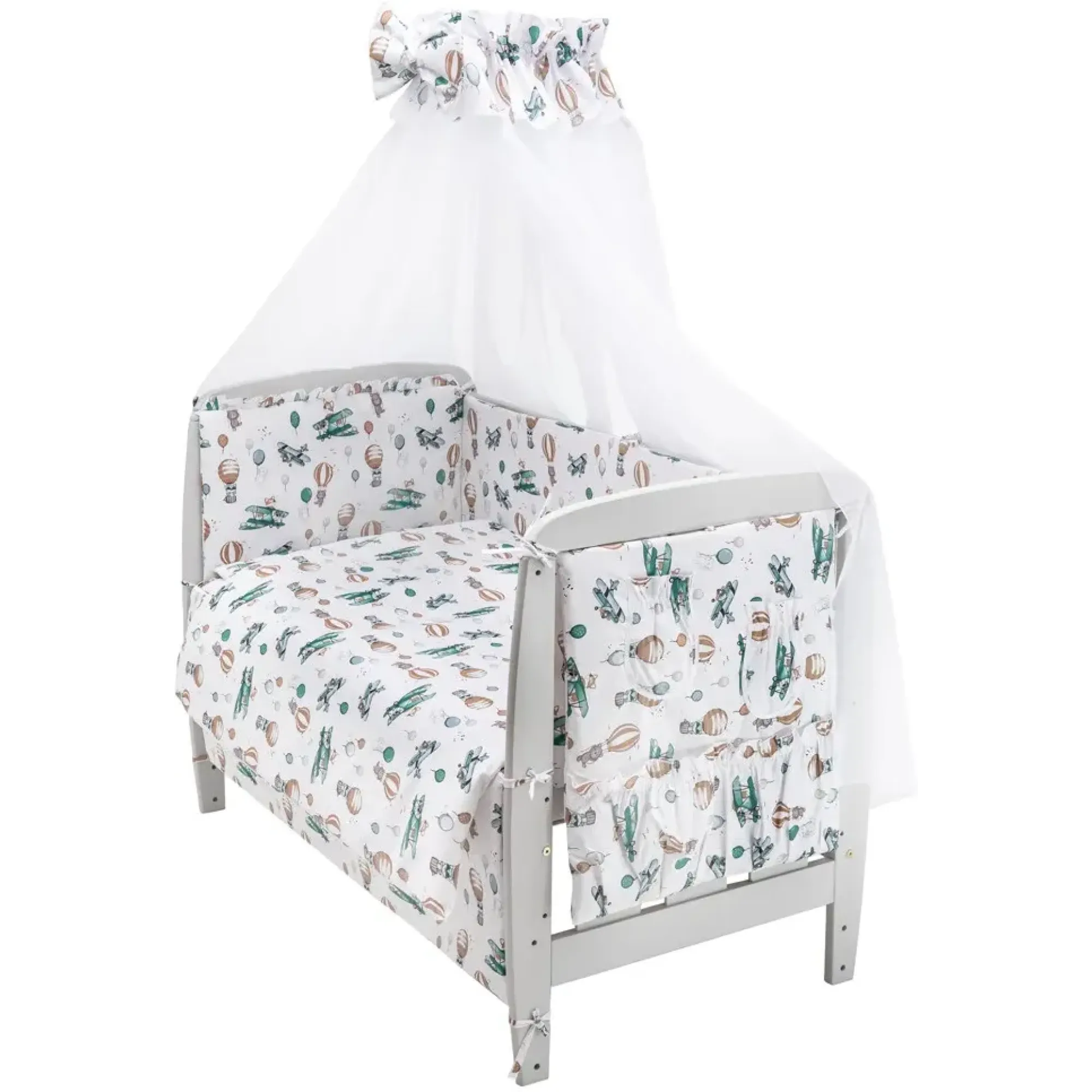 Дитяча постіль Babyroom Gold RG-08 білий (літаки, повітряні кулі)