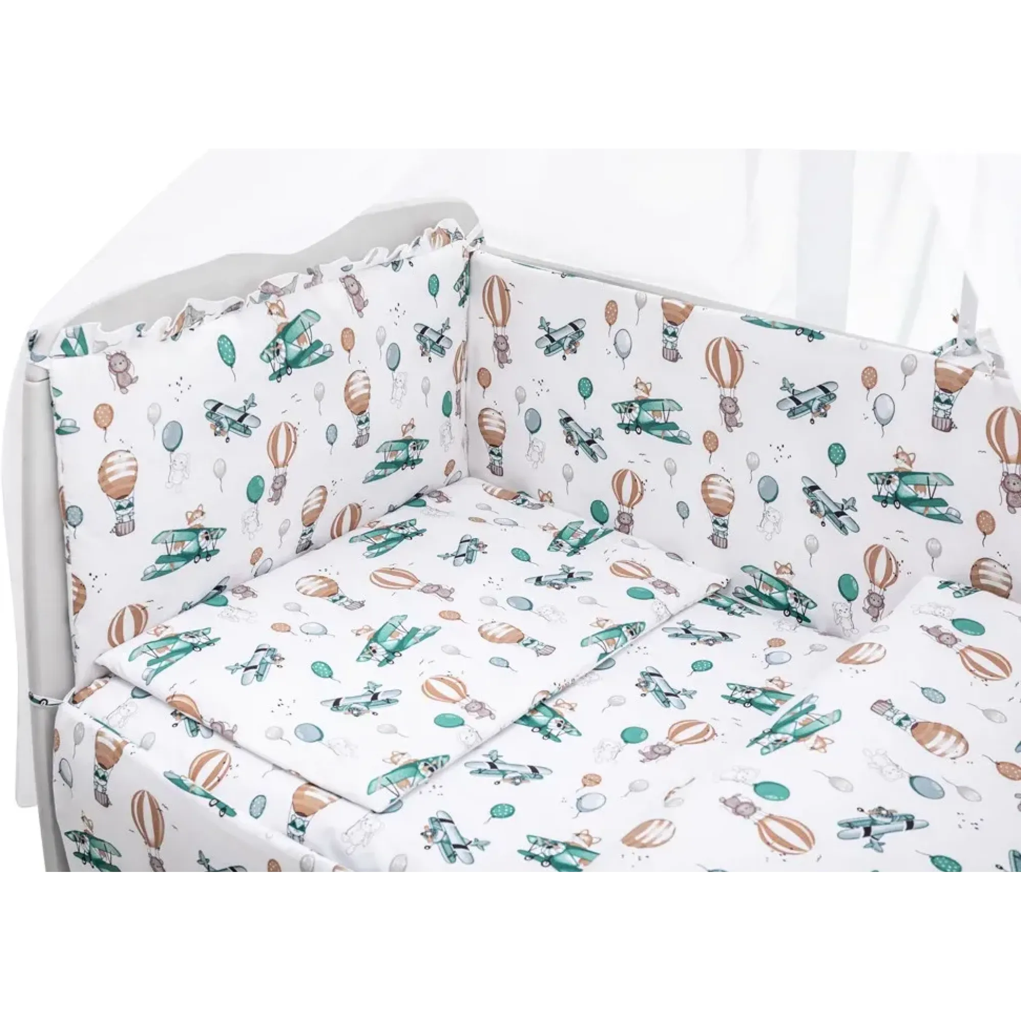 Дитяча постіль Babyroom Gold RG-08 білий (літаки, повітряні кулі)