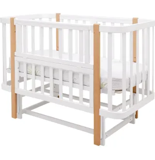 Ліжко Babyroom Місяць LU-2 маятник білий / натуральний