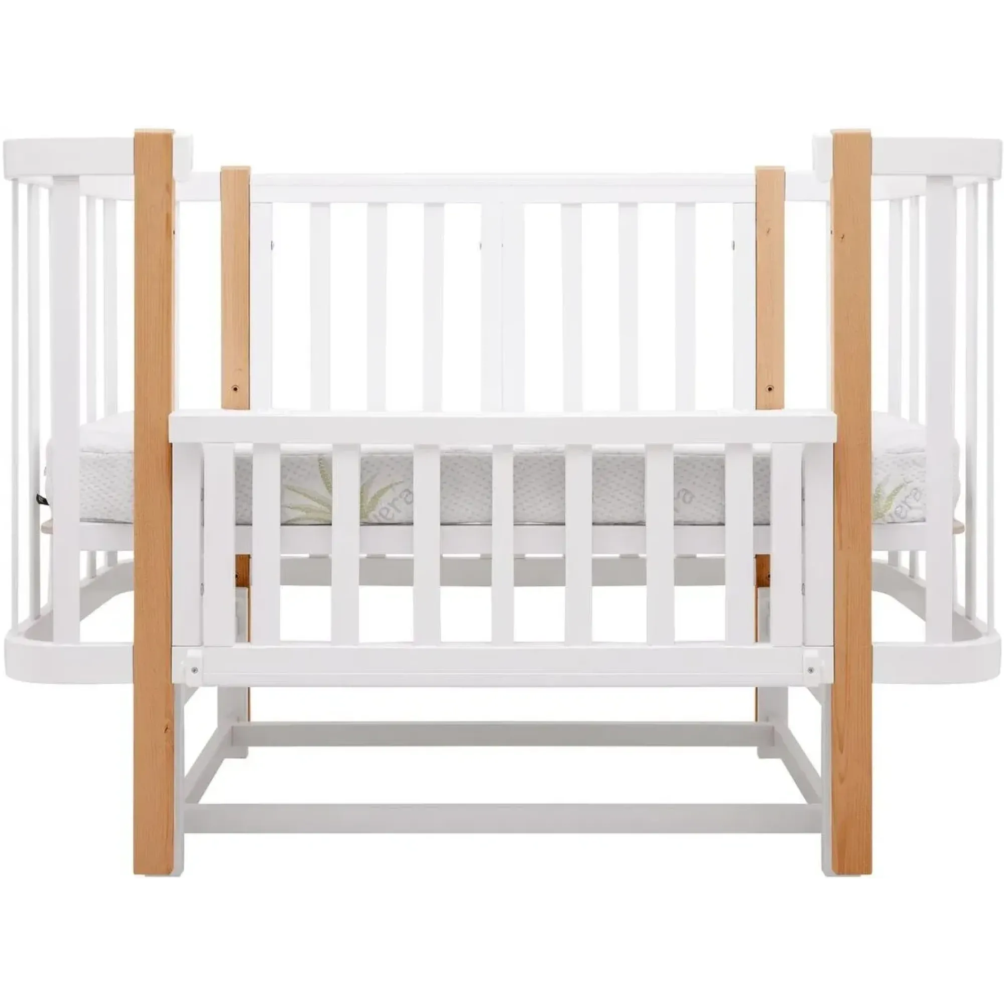 Ліжко Babyroom Місяць LU-2 маятник білий / натуральний