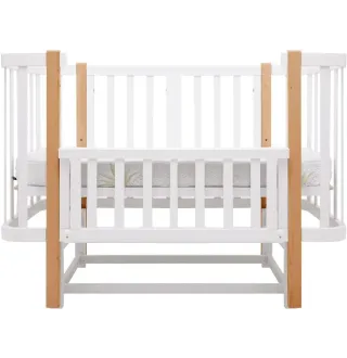 Ліжко Babyroom Місяць LU-2 маятник білий / натуральний