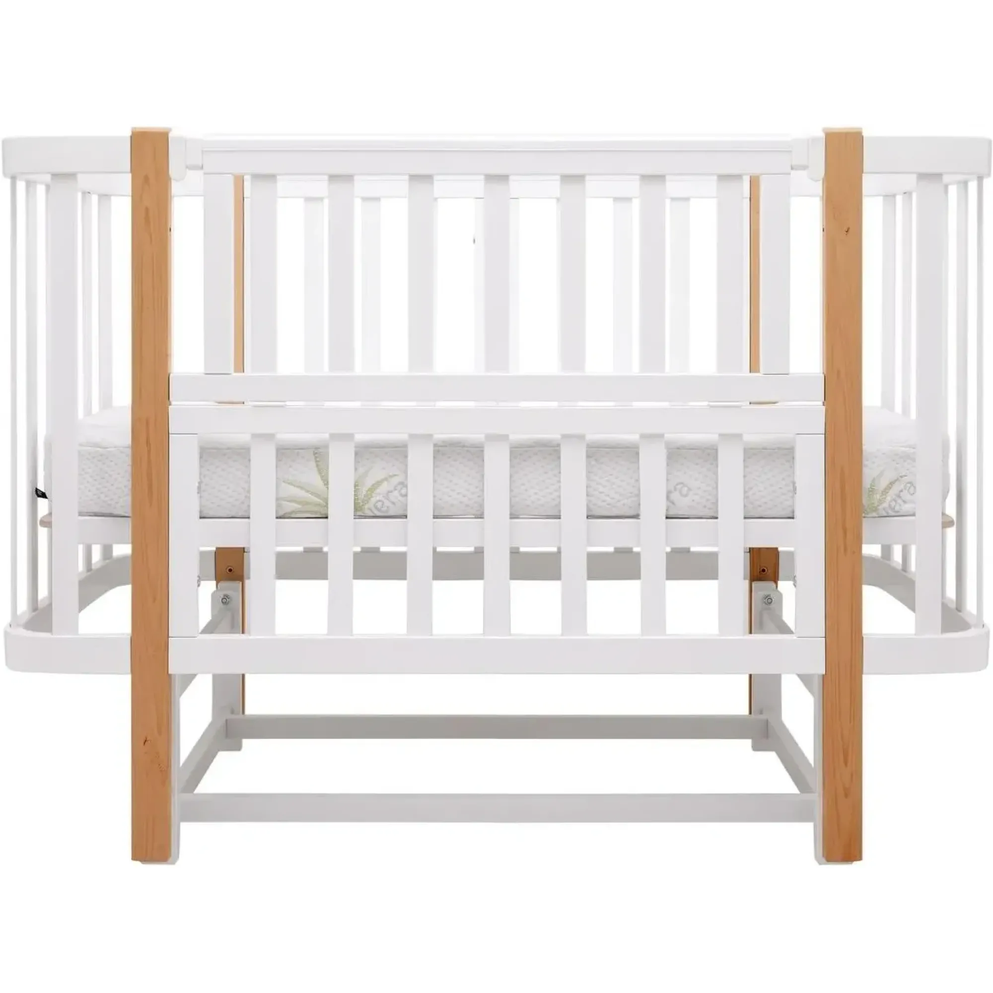 Ліжко Babyroom Місяць LU-2 маятник білий / натуральний