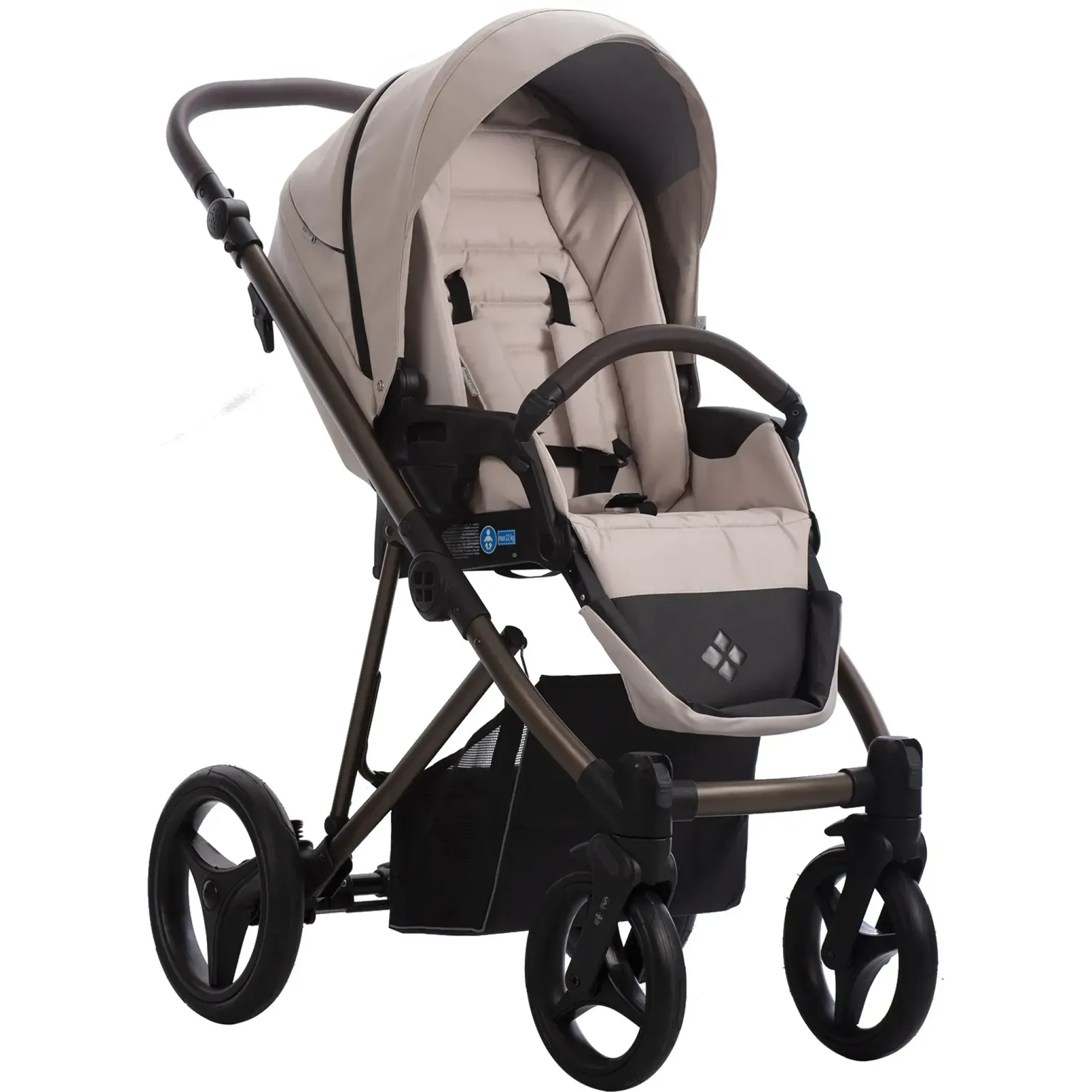 Коляска 2в1 Bebetto Flavio Choco Pro 02 Капучино (екошкіра)