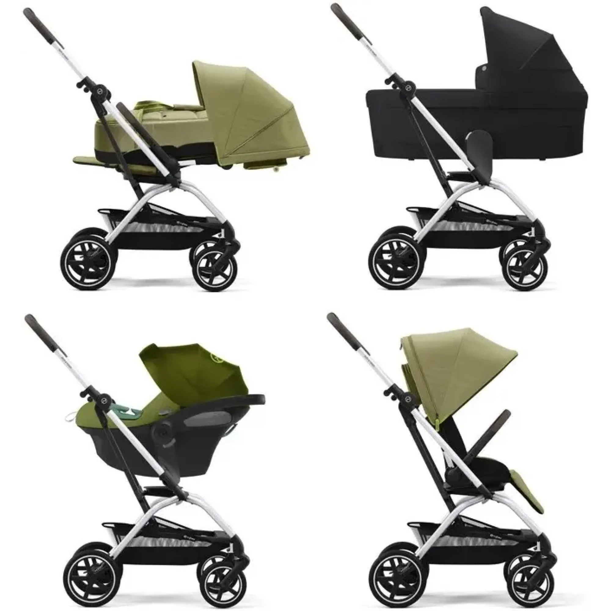 Прогулянкова коляска Cybex Eezy S Twist+ 2 SLV Nature Green (з бампером)