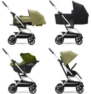 Прогулянкова коляска Cybex Eezy S Twist+ 2 SLV Nature Green (з бампером)