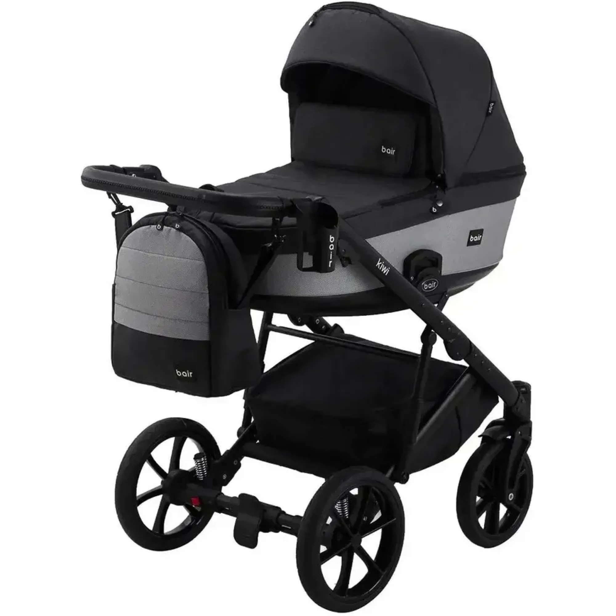 Коляска 2в1 Bair Kiwi Soft BKS-00/22 Чорний / Світло-сірий