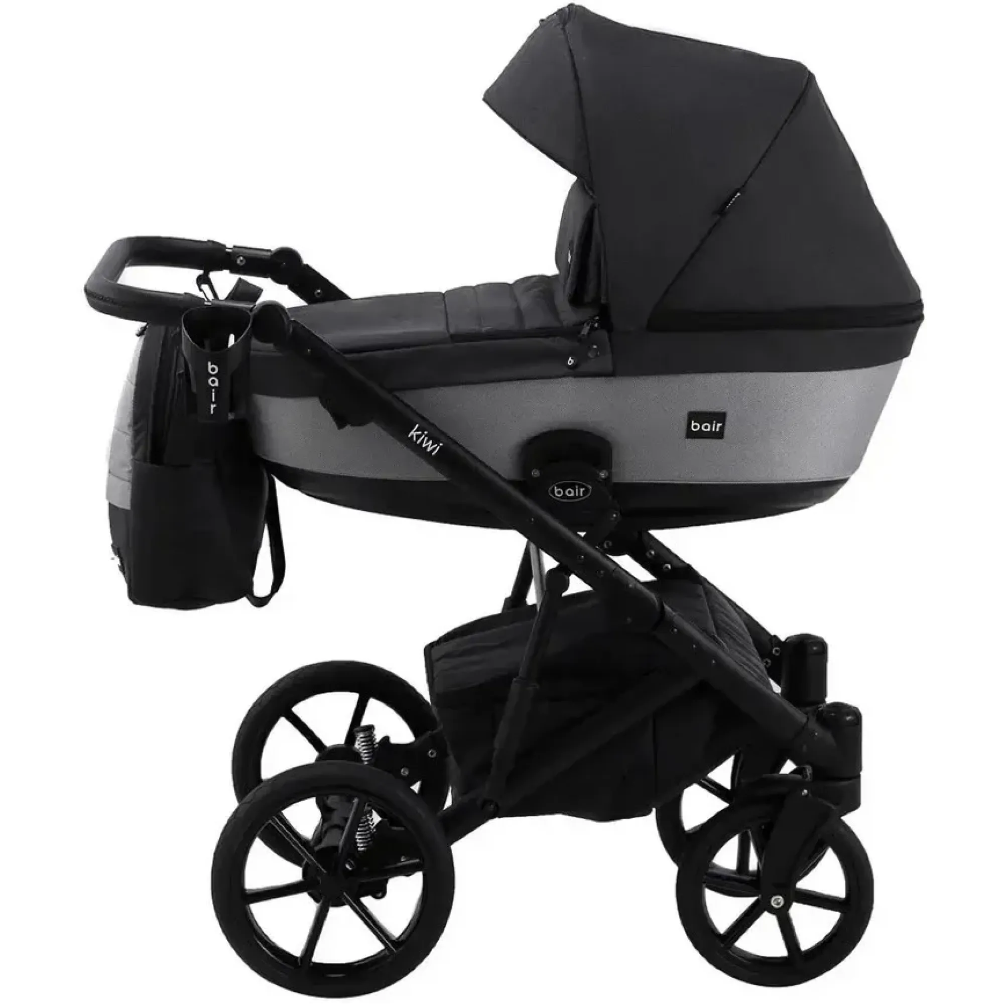 Коляска 2в1 Bair Kiwi Soft BKS-00/22 Чорний / Світло-сірий