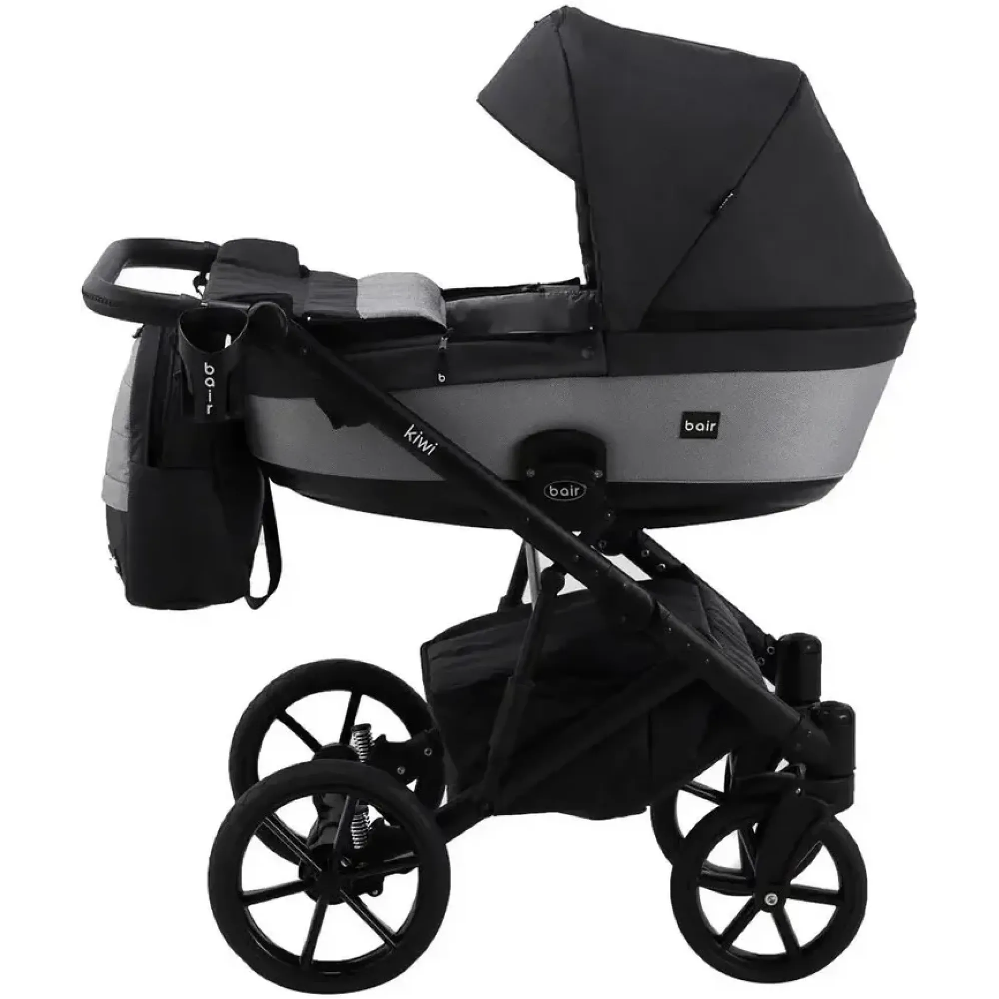 Коляска 2в1 Bair Kiwi Soft BKS-00/22 Чорний / Світло-сірий
