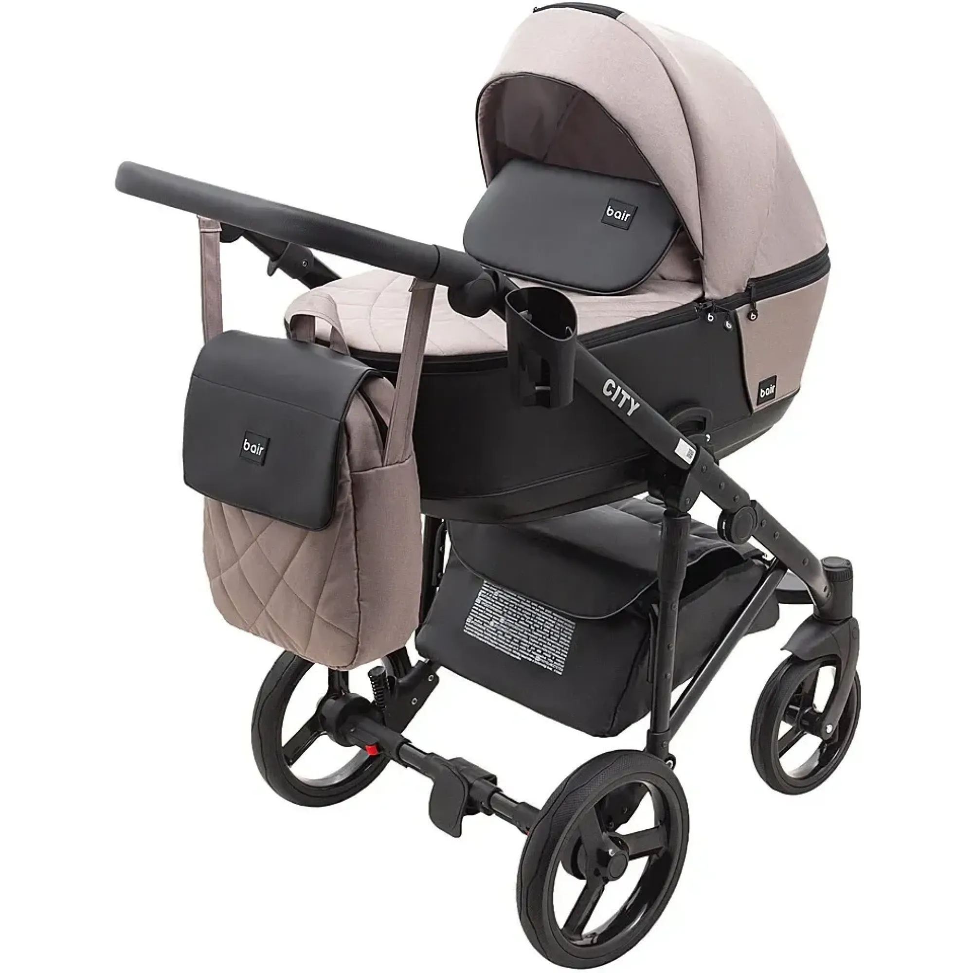 Коляска 2 в 1 Bair City Soft 455 капучино / чорний
