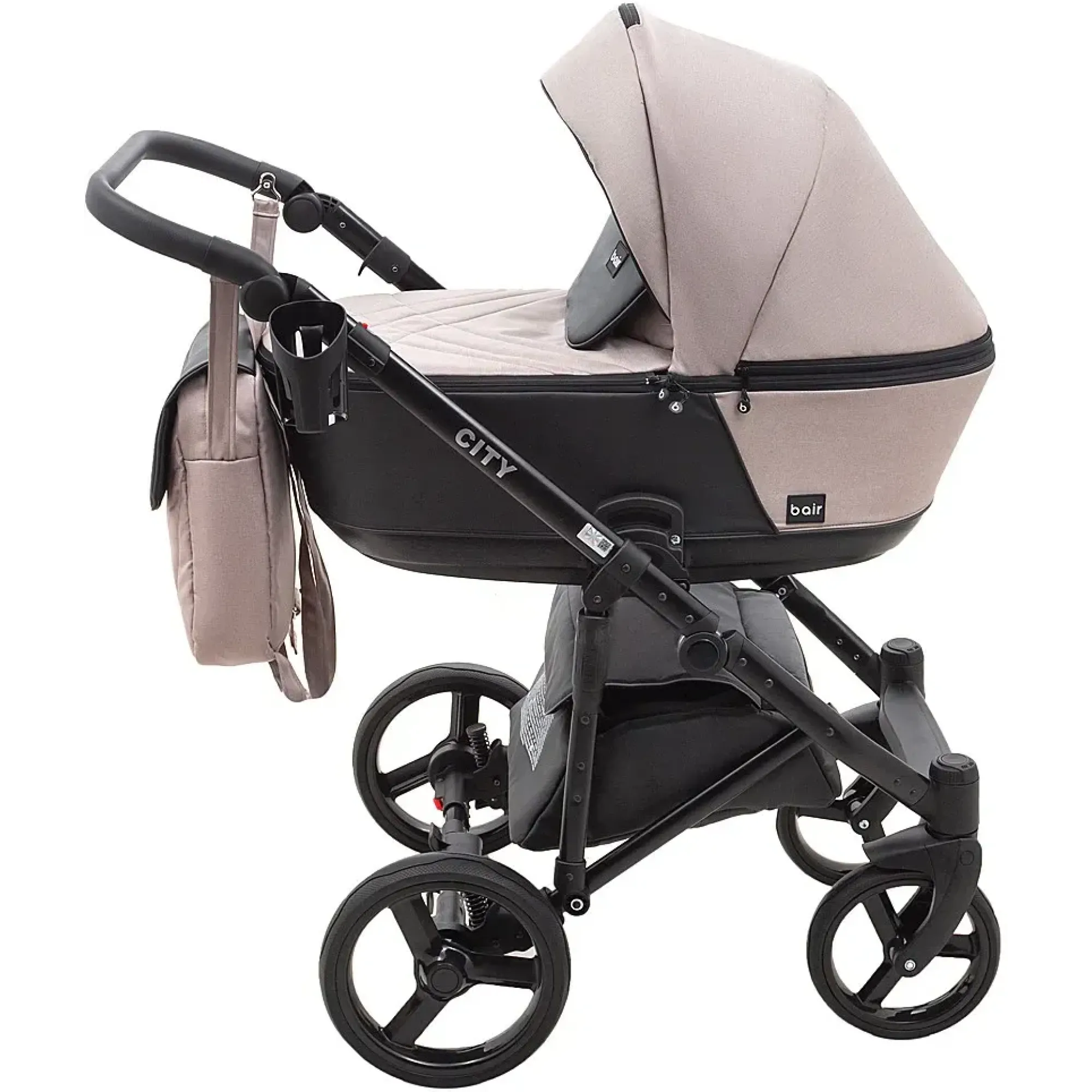 Коляска 2 в 1 Bair City Soft 455 капучино / чорний