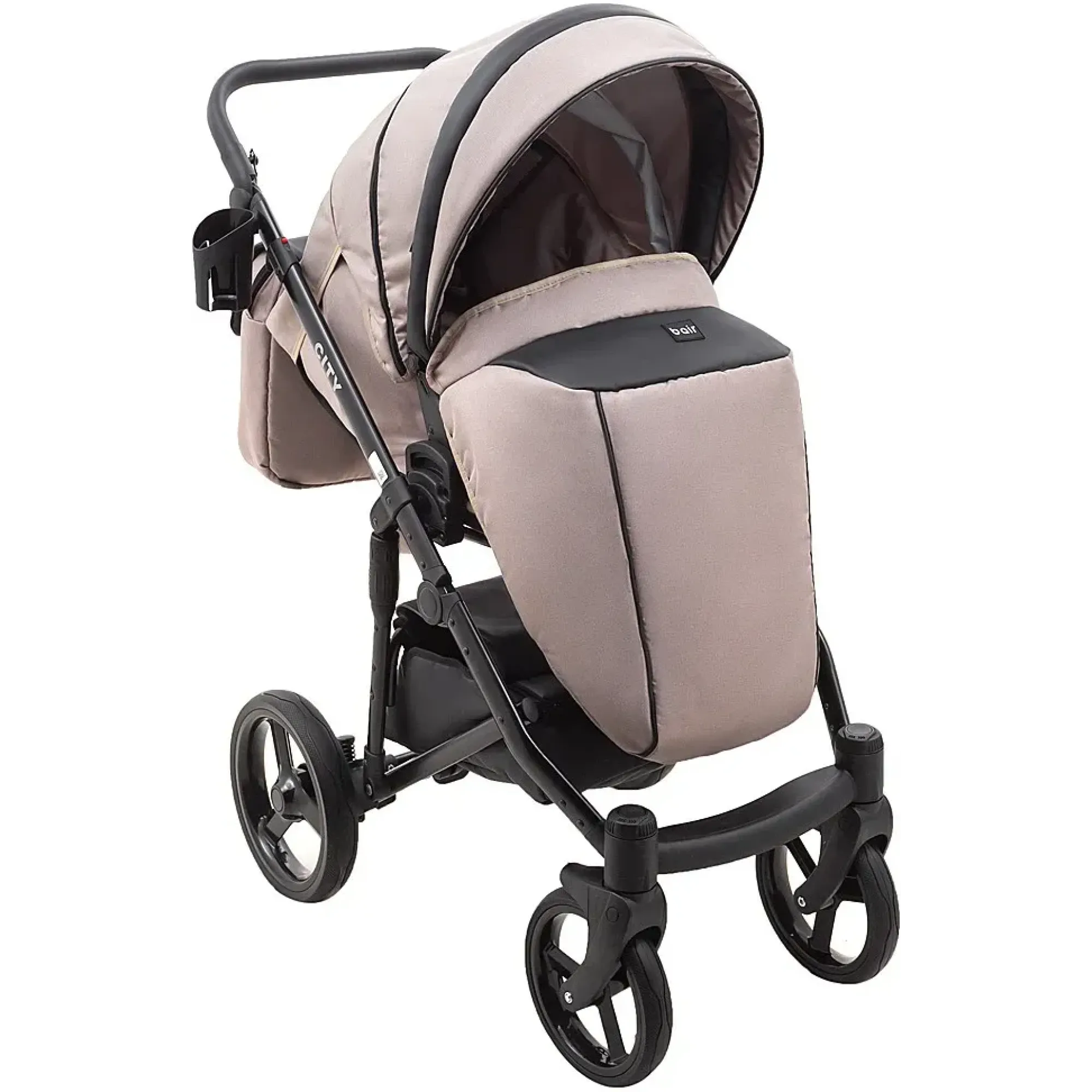 Коляска 2 в 1 Bair City Soft 455 капучино / чорний