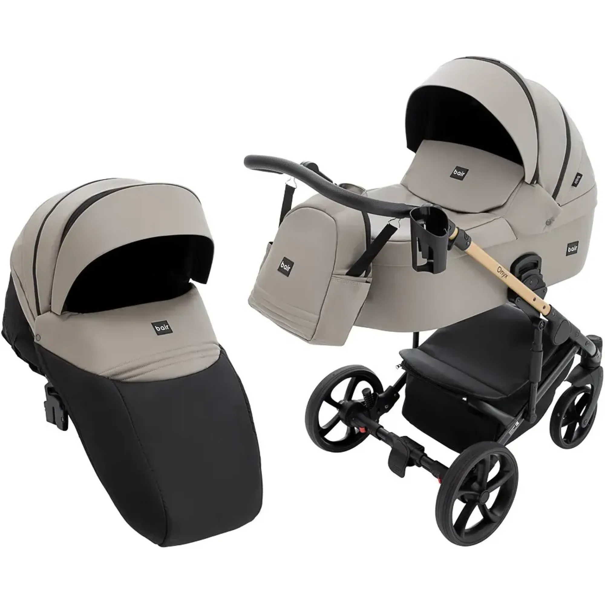 Коляска 2 в 1 Bair Onyx ECO OE-04 капучино
